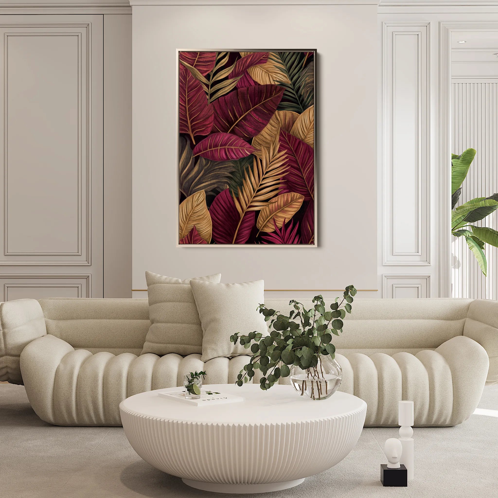Floral 1473 Canvas Art 18" x 24" / 45 x 60 cm / Black