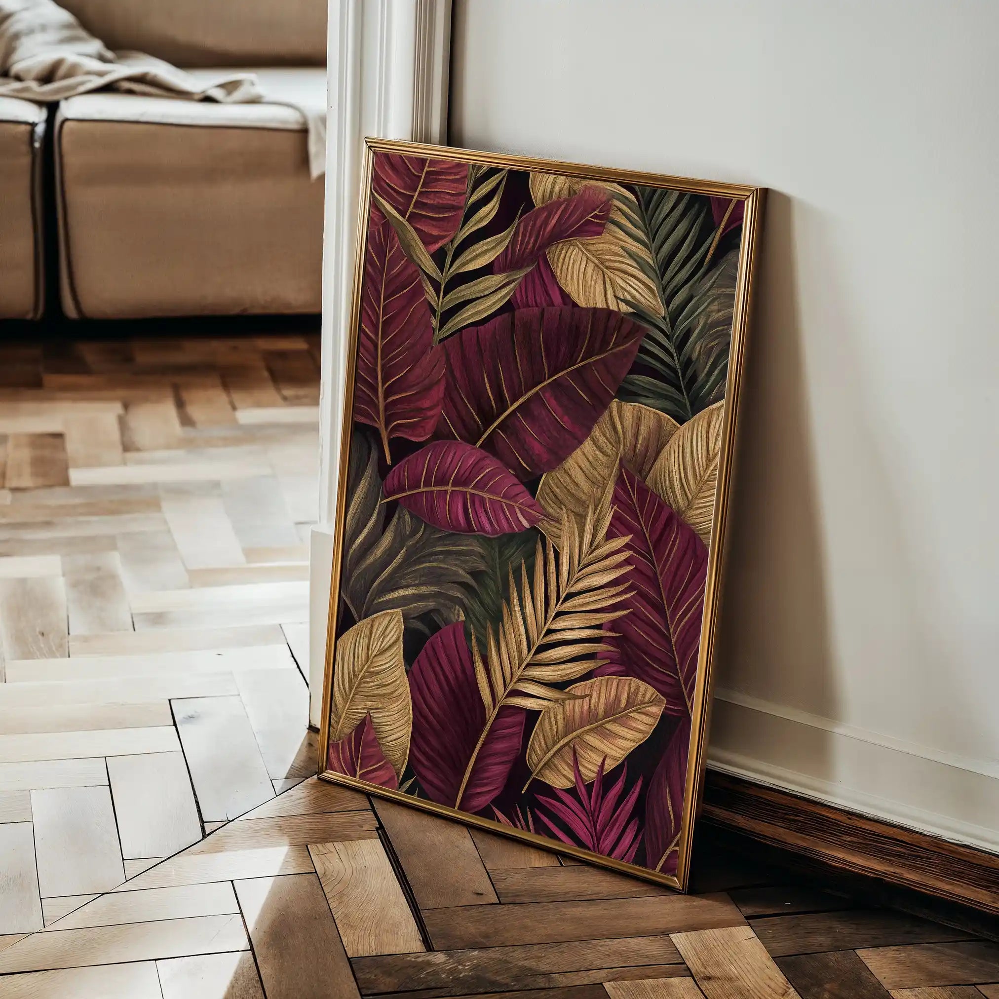 Floral 1473 Canvas Art 60 x 40 cm / Black