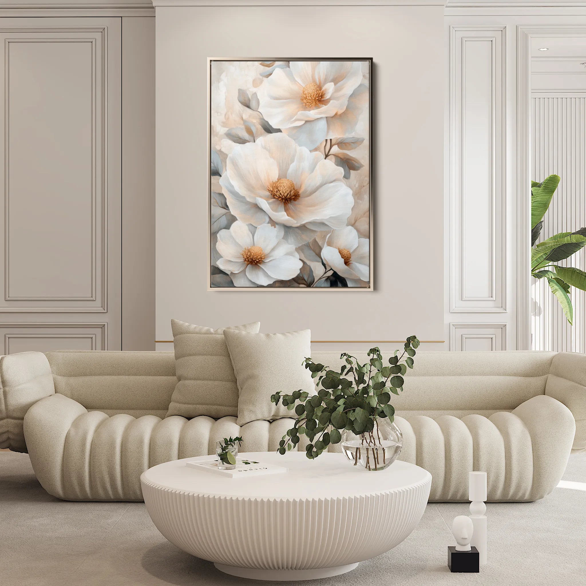 Floral 1476 Canvas Art 18" x 24" / 45 x 60 cm / Black