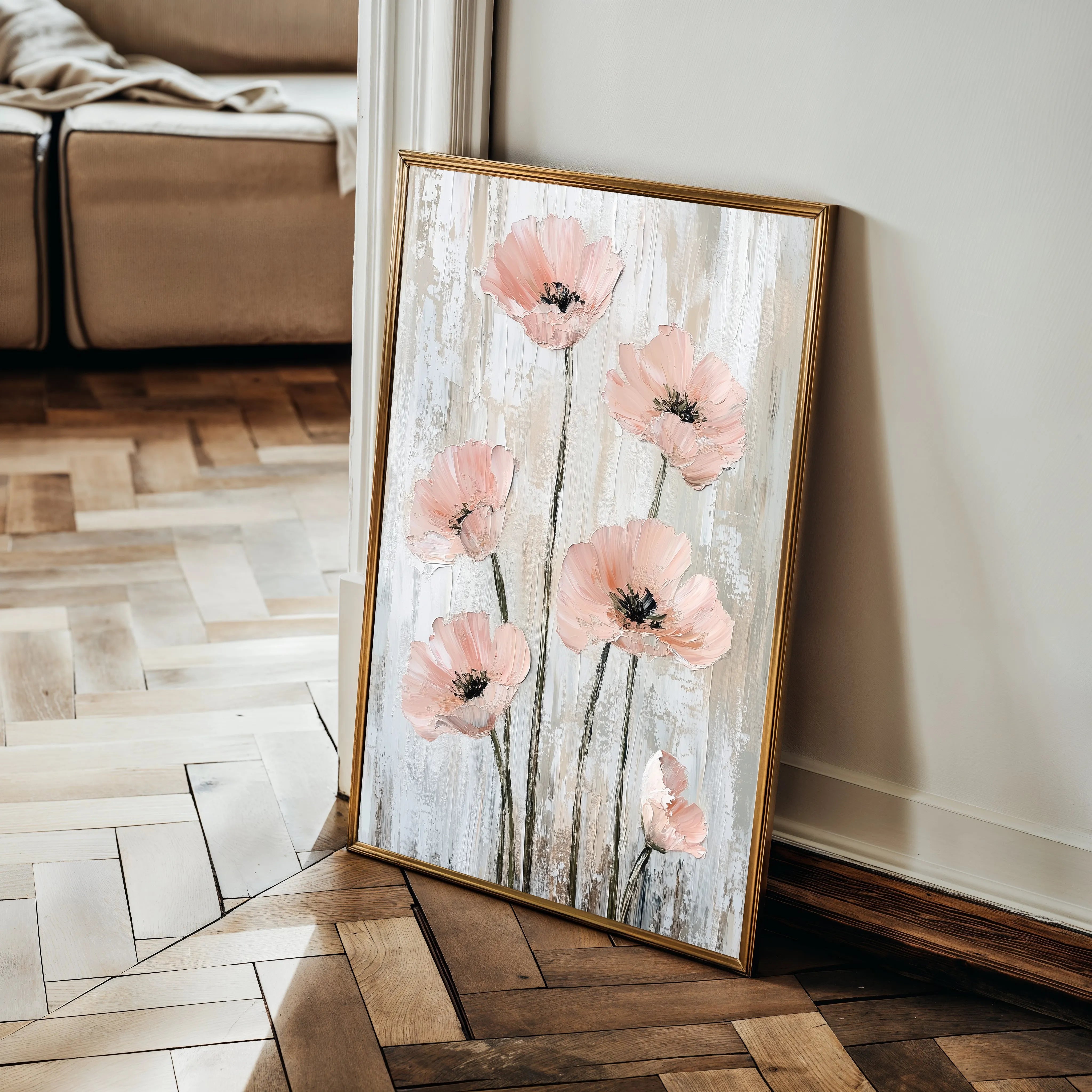 Floral 1477 Canvas Art 18" x 24" / 45 x 60 cm / Black