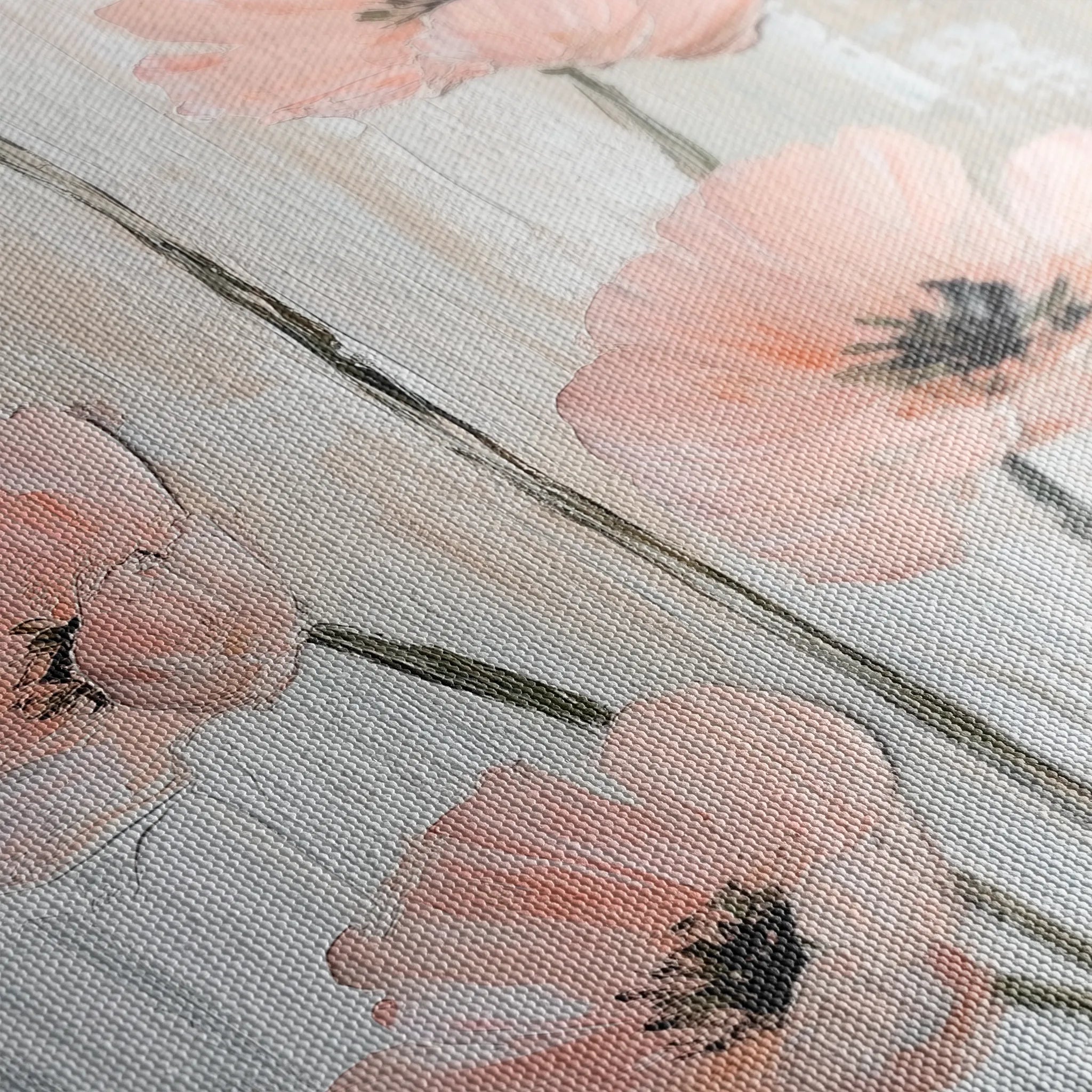 Floral 1477 Canvas Art 18" x 24" / 45 x 60 cm / Black