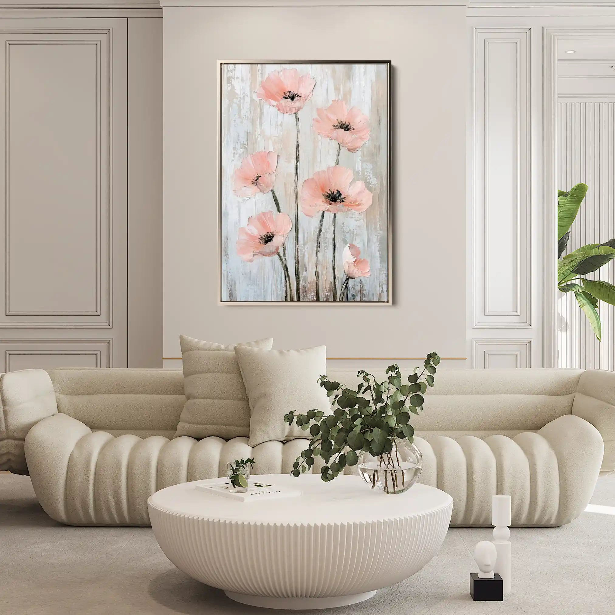 Floral 1477 Canvas Art 60 x 40 cm / Black