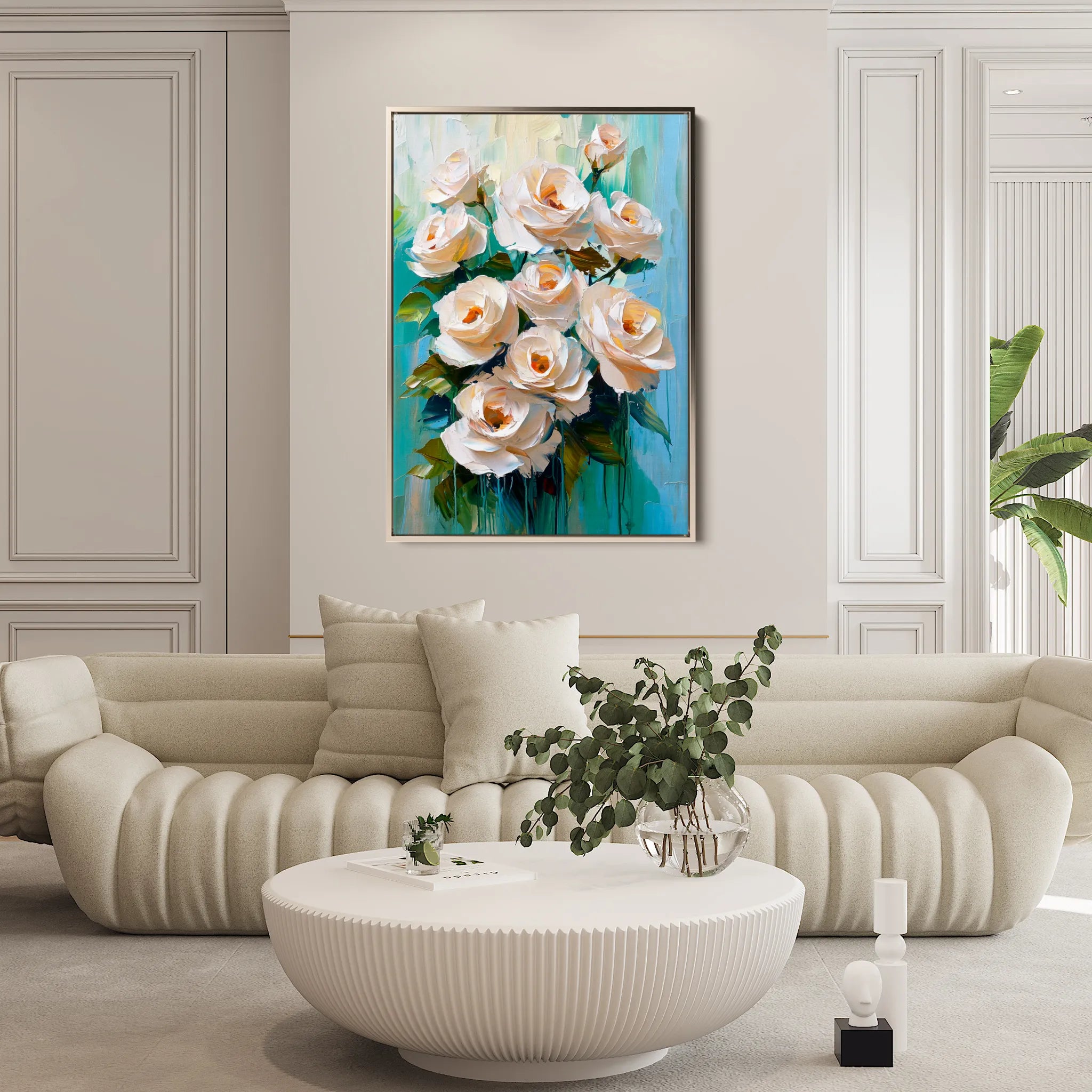Floral 1479 Canvas Art 18" x 24" / 45 x 60 cm / Black