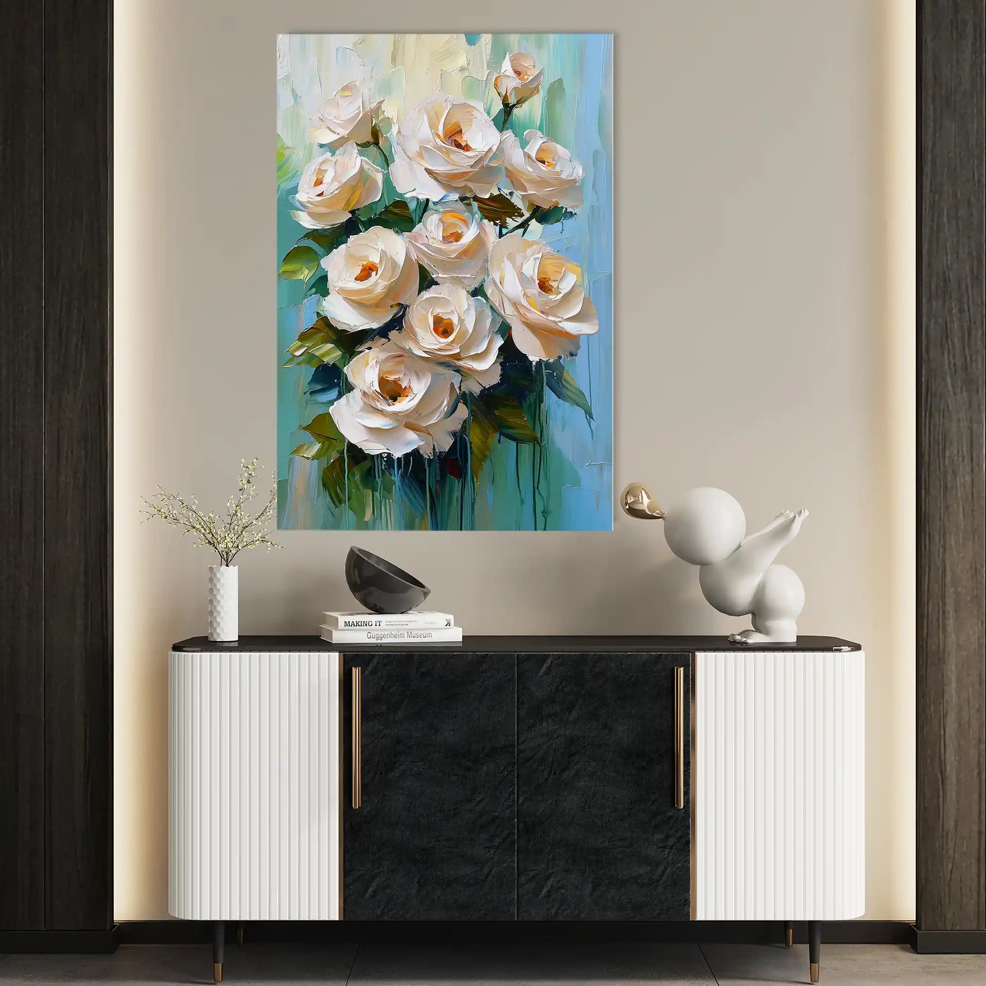 Floral 1479 Canvas Art 60 x 40 cm / Black