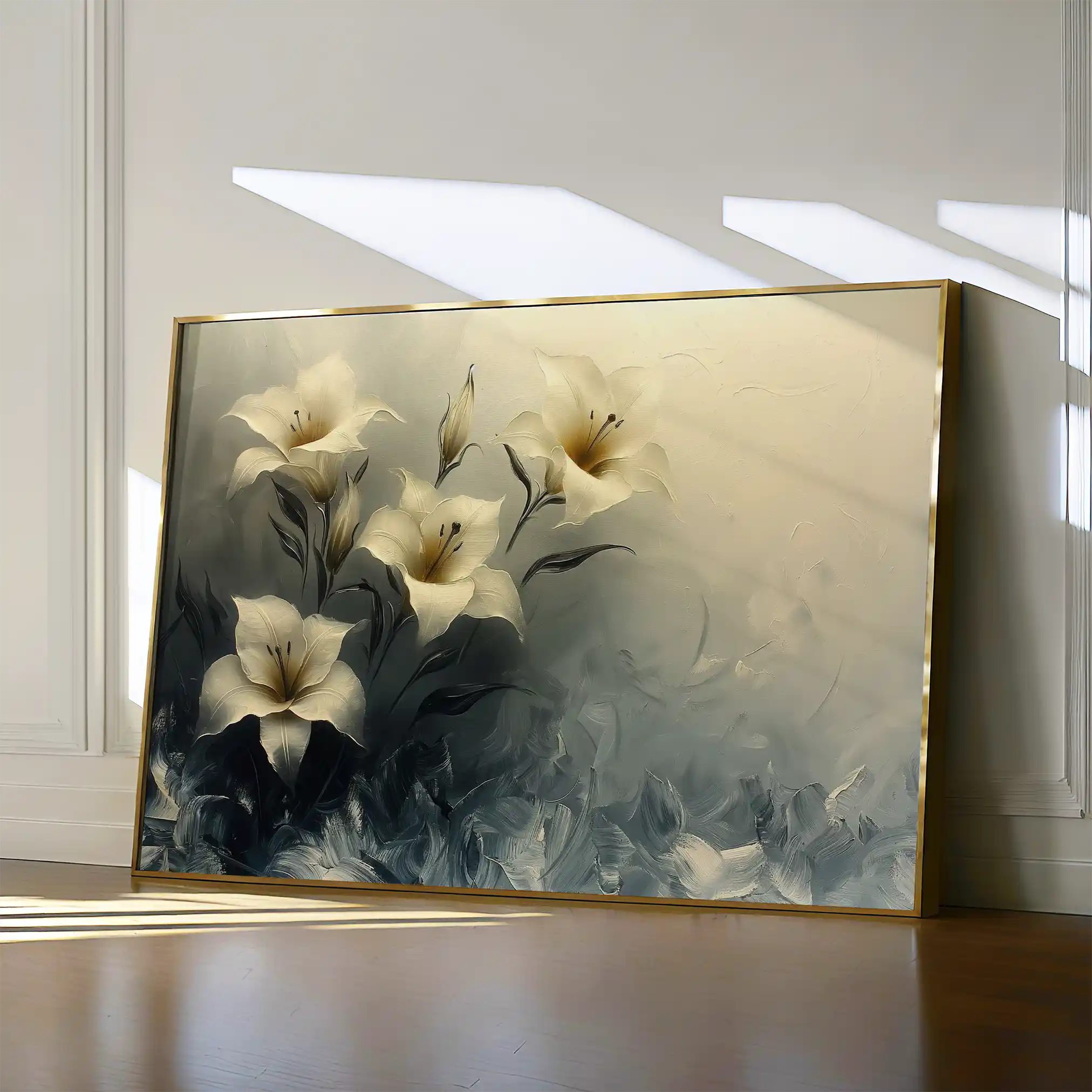 Floral 148 Canvas Art 60 x 40 cm / Black