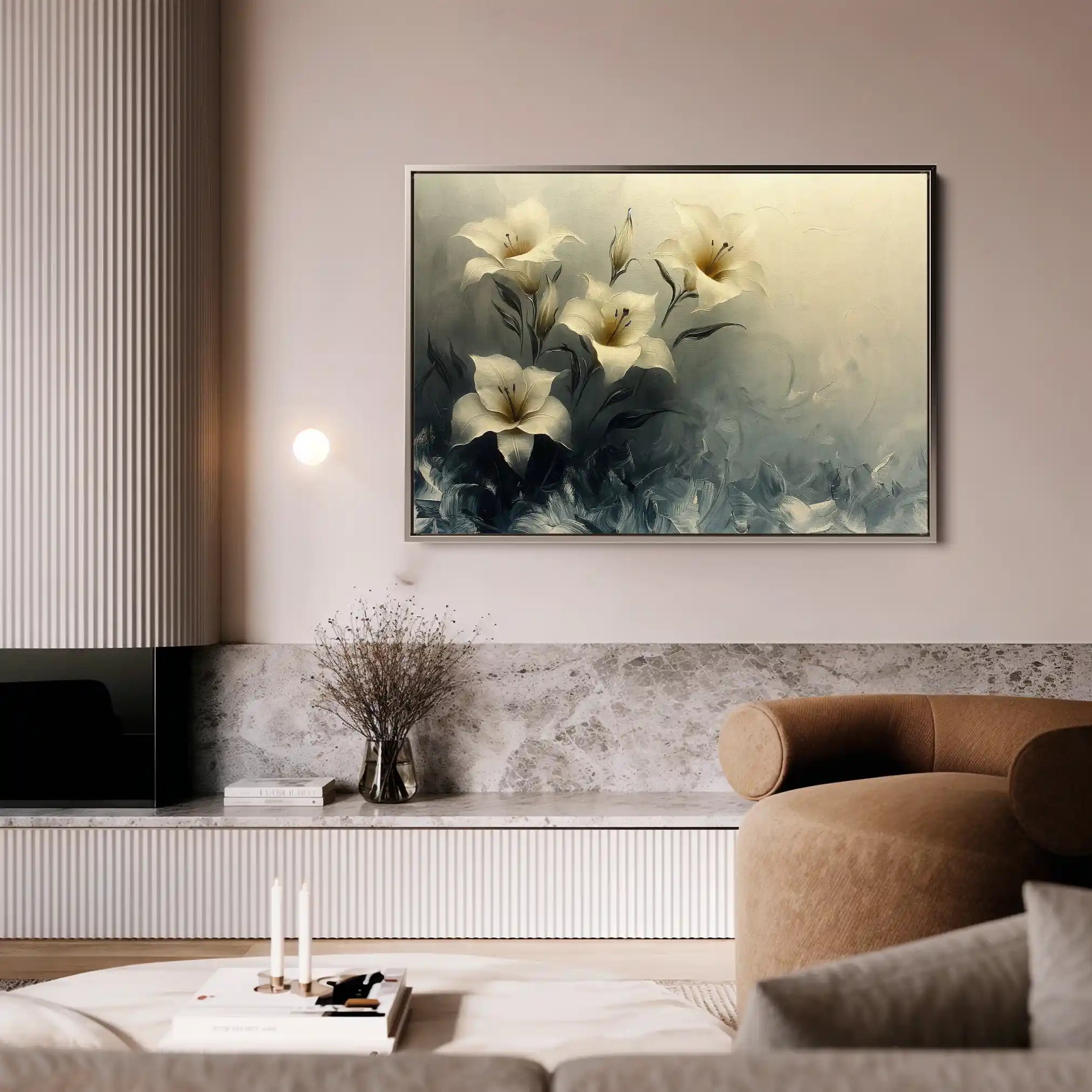 Floral 148 Canvas Art 60 x 40 cm / Black