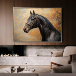 Horses 148 Canvas Art 18" x 24" / 45 x 60 cm / Black