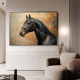 Horses 148 Canvas Art 18" x 24" / 45 x 60 cm / Black