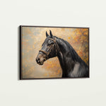 Horses 148 Canvas Art 18" x 24" / 45 x 60 cm / Black