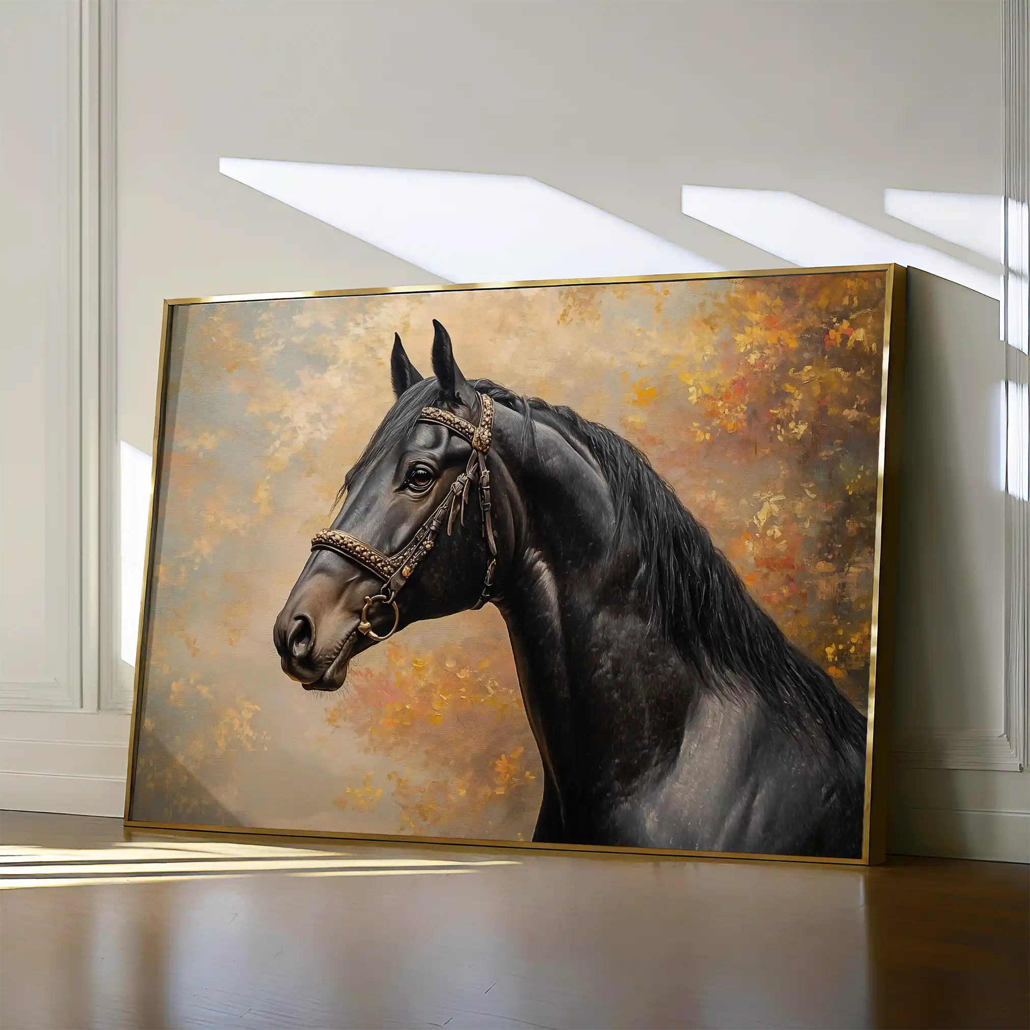 Horses 148 Canvas Art 60 x 40 cm / Black