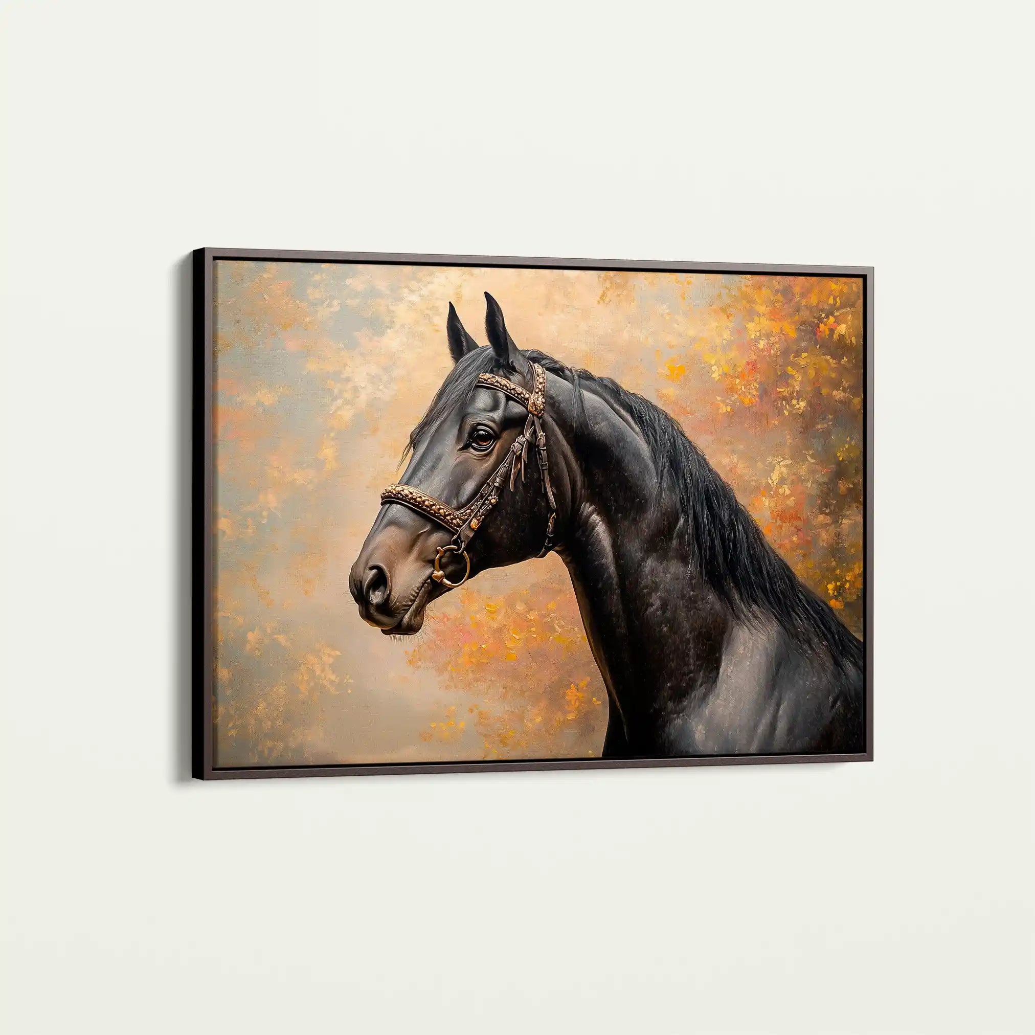 Horses 148 Canvas Art 60 x 40 cm / Black