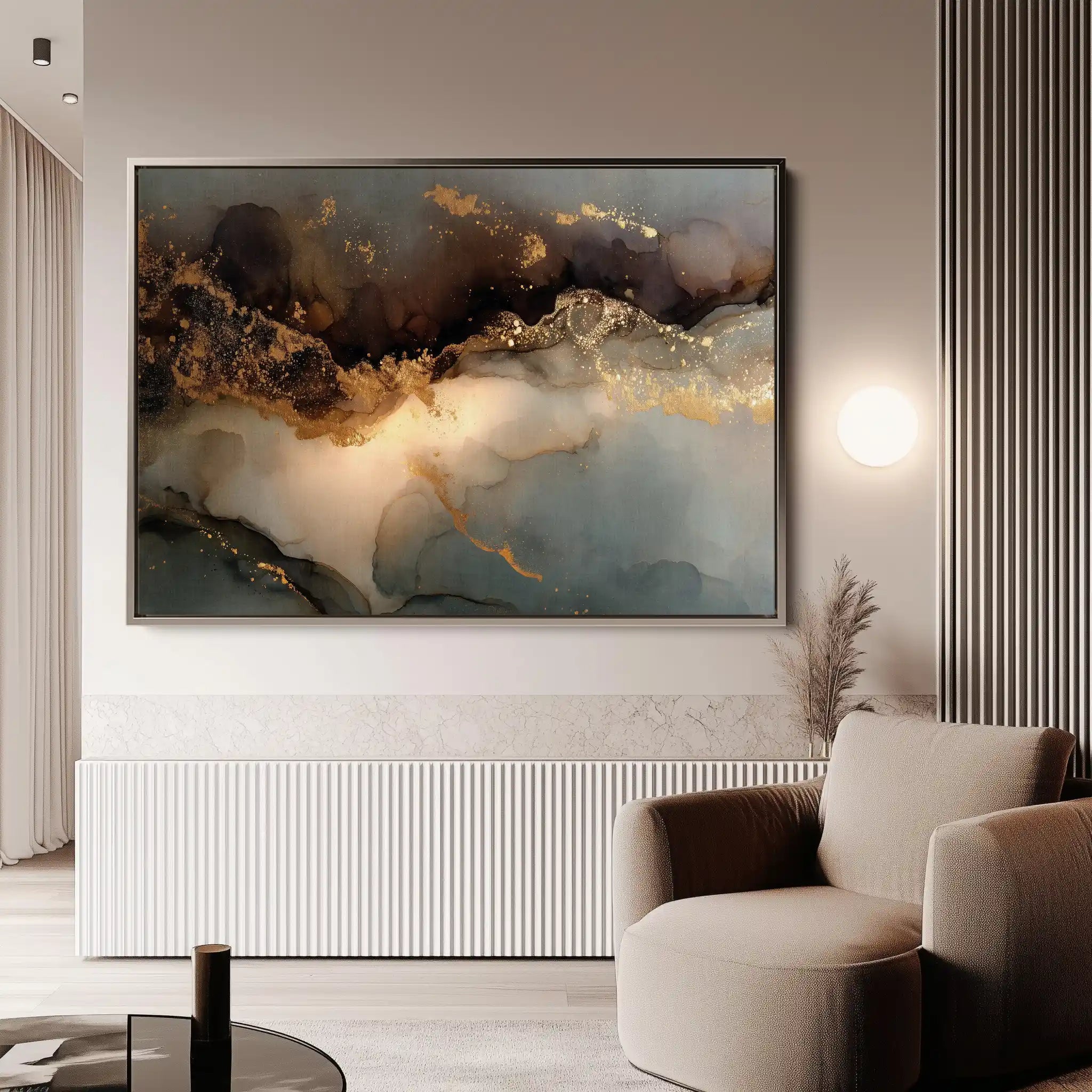 Abstract 1480 Canvas Art 18" x 24" / 45 x 60 cm / Black