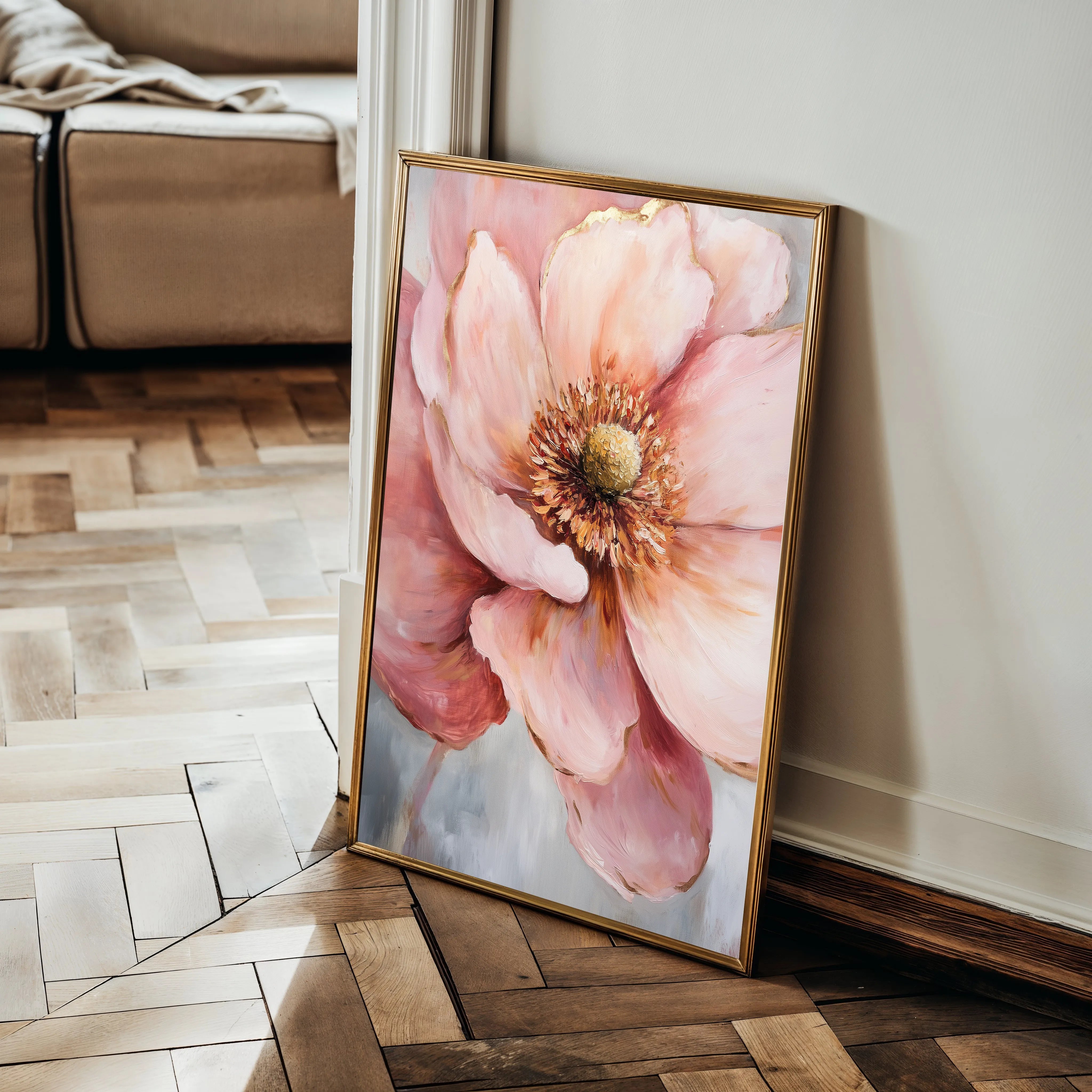 Floral 1481 Canvas Art 18" x 24" / 45 x 60 cm / Black