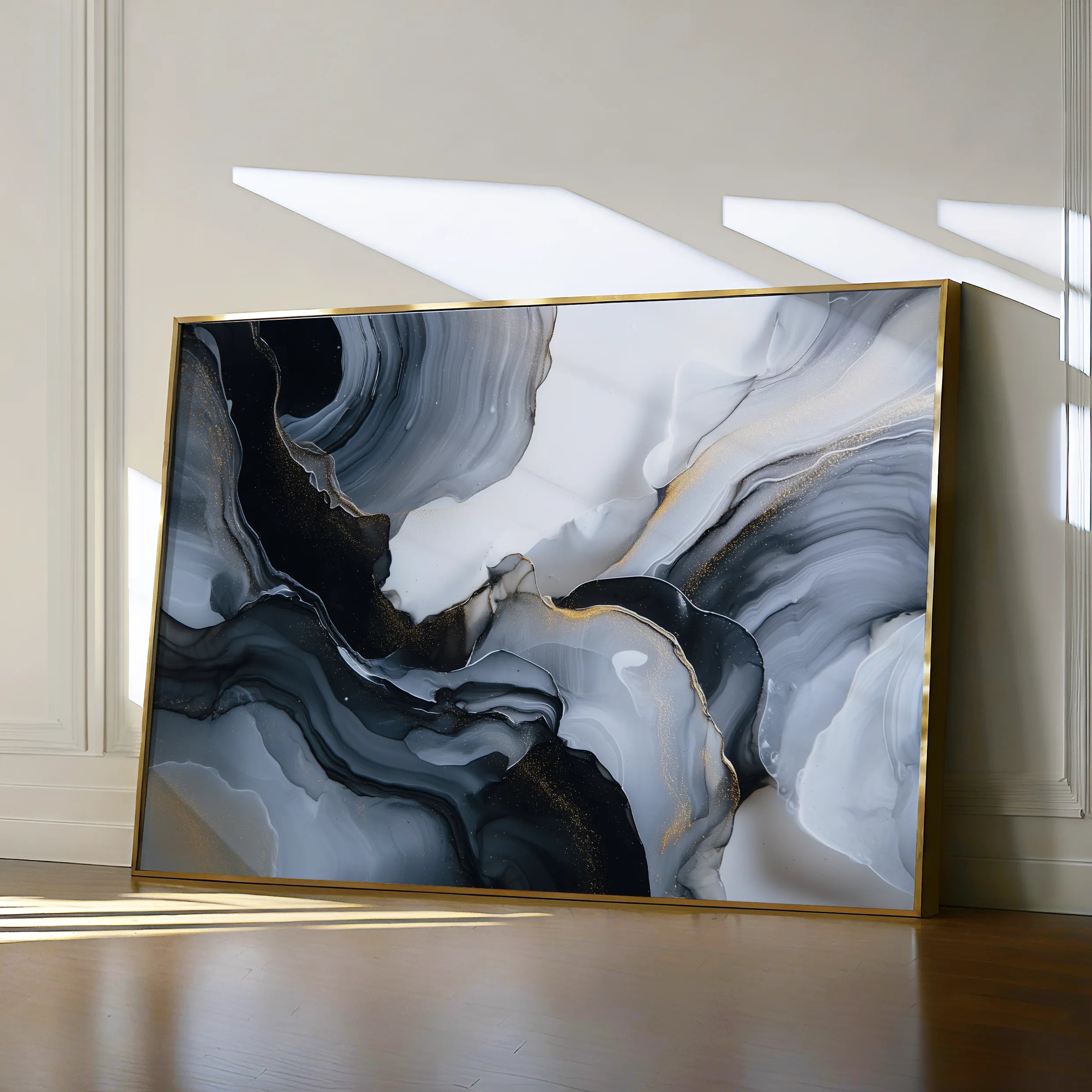 Abstract 1482 Canvas Art 18" x 24" / 45 x 60 cm / Black