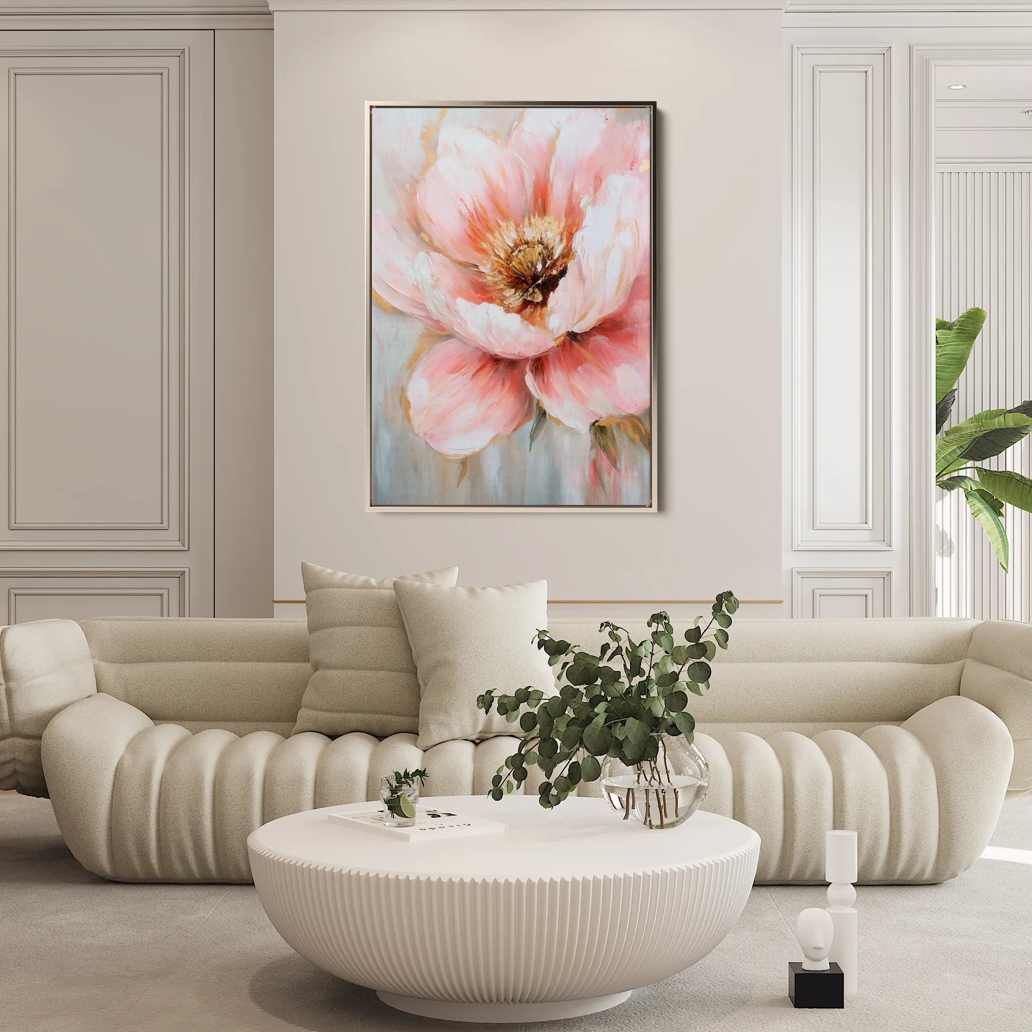 Floral 1482 Canvas Art 18" x 24" / 45 x 60 cm / Black