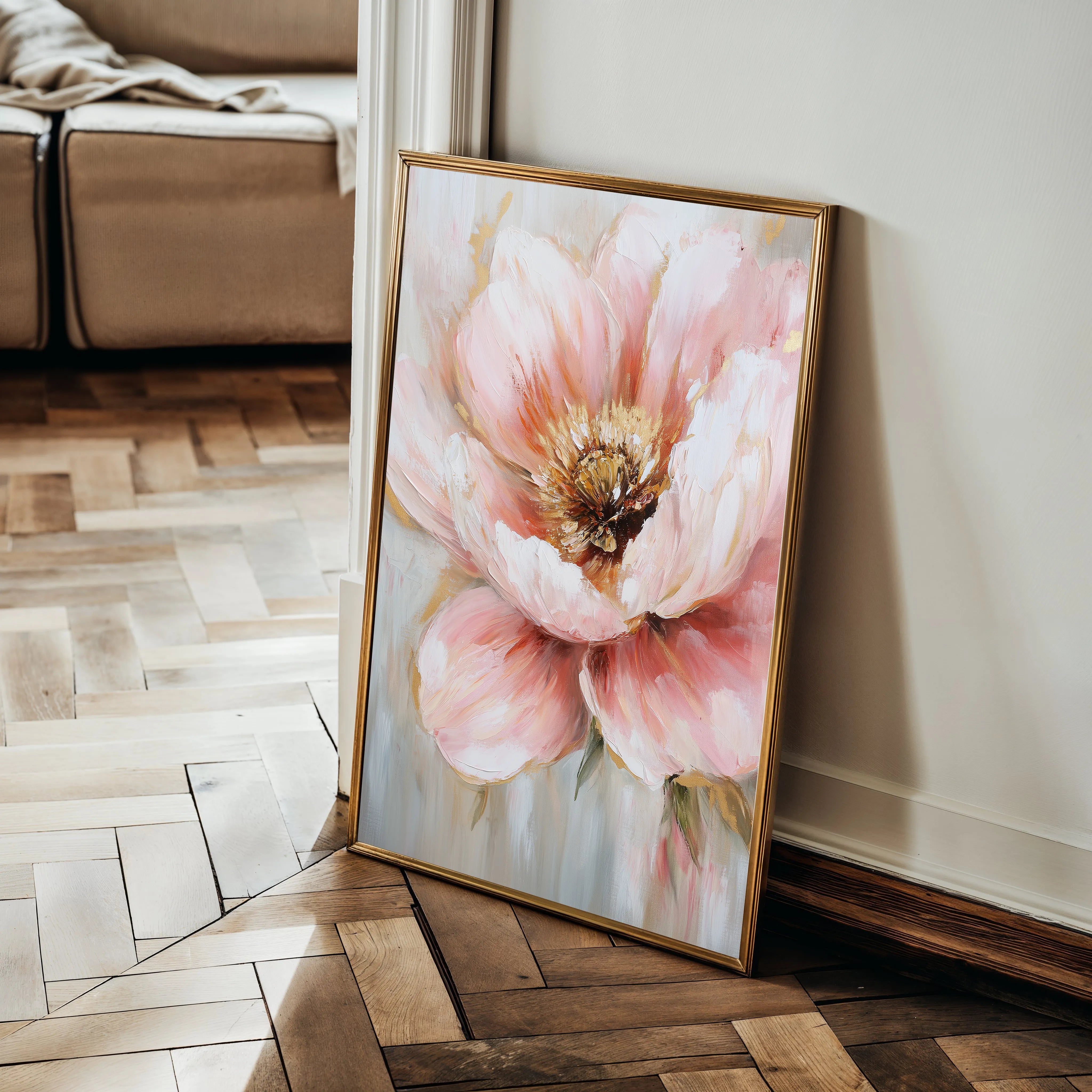 Floral 1482 Canvas Art 18" x 24" / 45 x 60 cm / Black