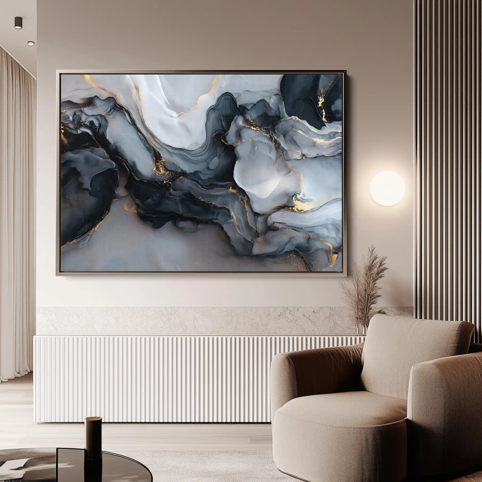 Abstract 1483 Canvas Art 18" x 24" / 45 x 60 cm / Black