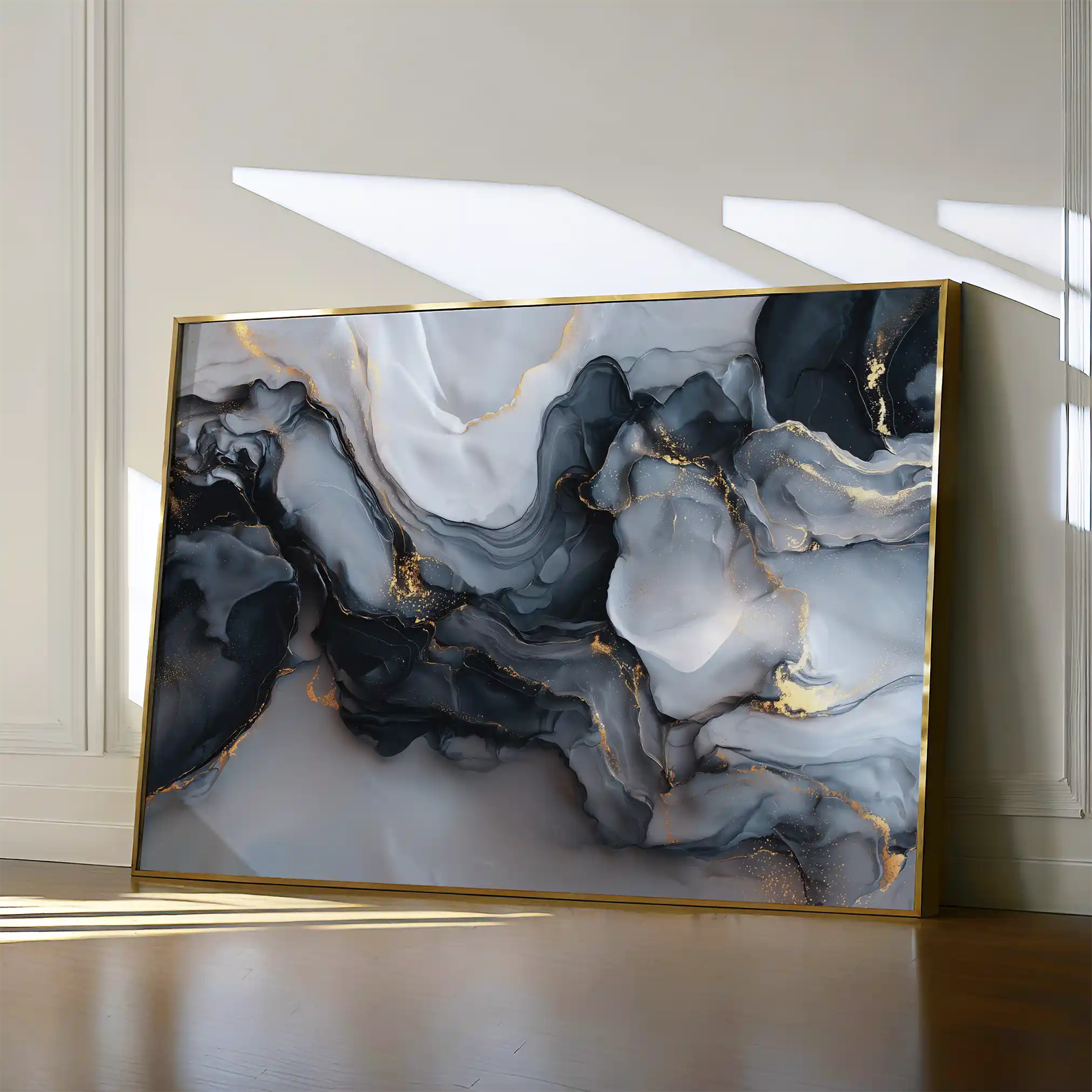 Abstract 1483 Canvas Art 18" x 24" / 45 x 60 cm / Black