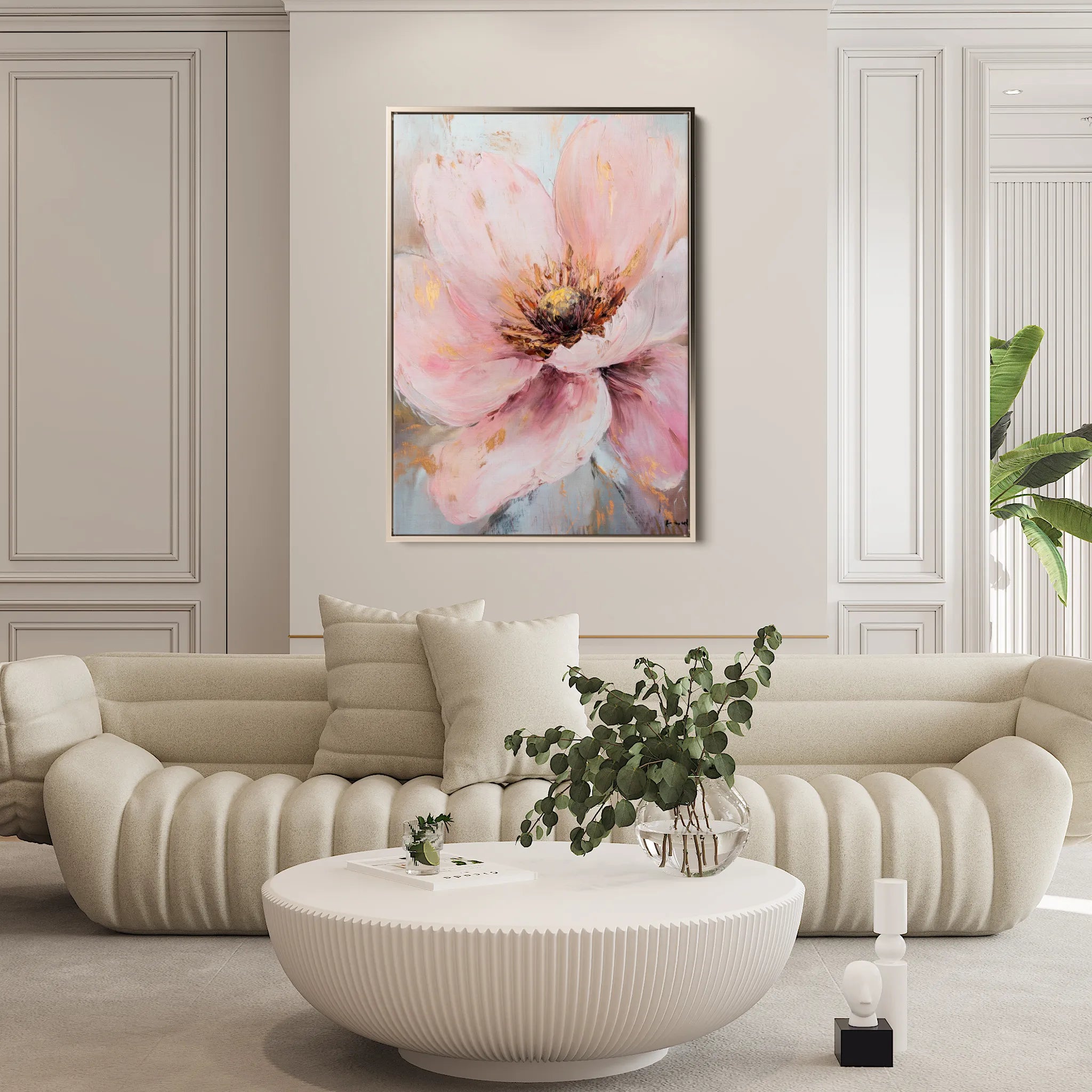 Floral 1483 Canvas Art 18" x 24" / 45 x 60 cm / Black