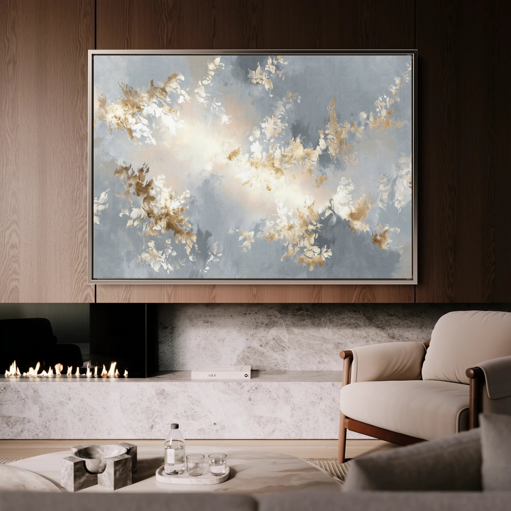 Abstract 1484 Canvas Art 18" x 24" / 45 x 60 cm / Black