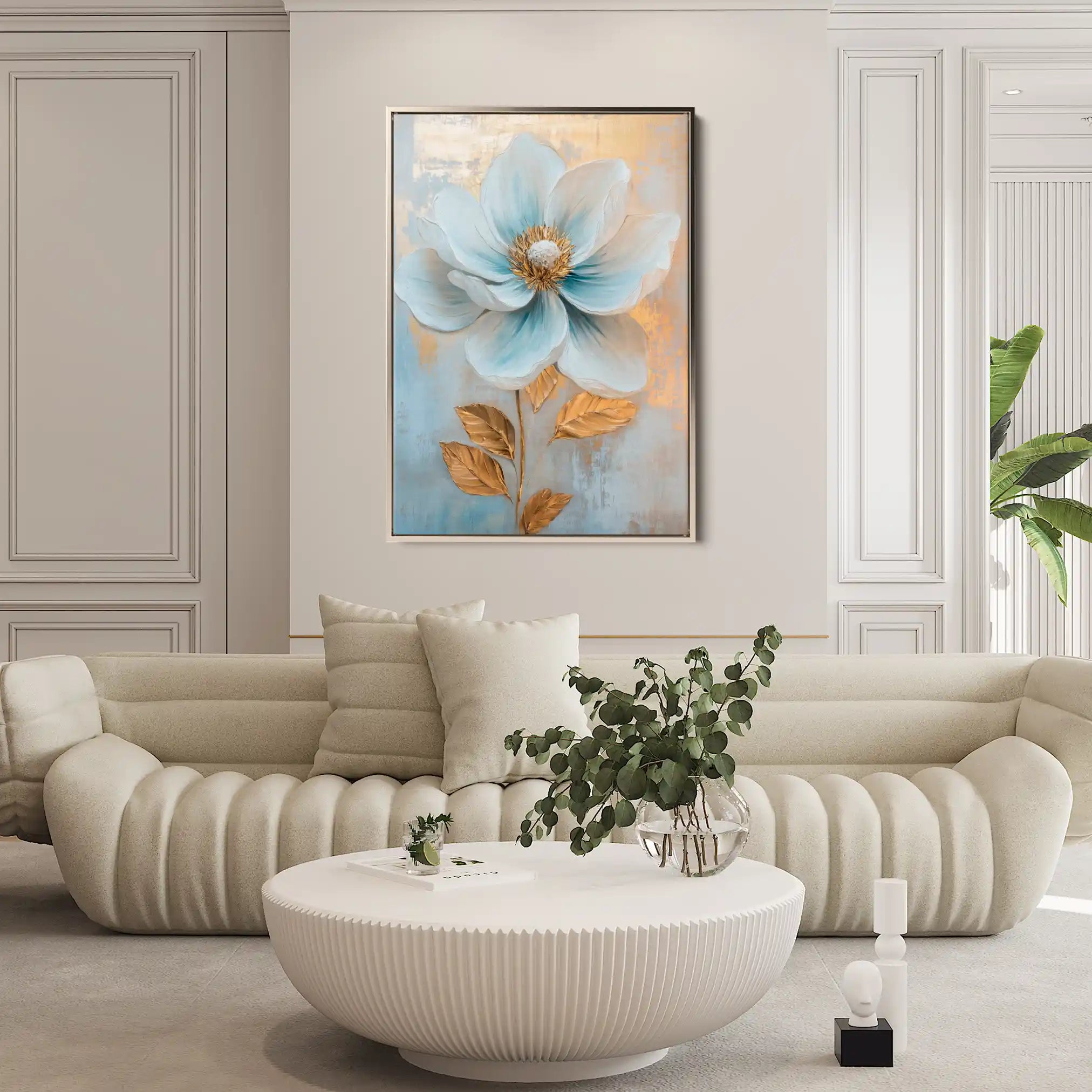Floral 1484 Canvas Art 60 x 40 cm / Black