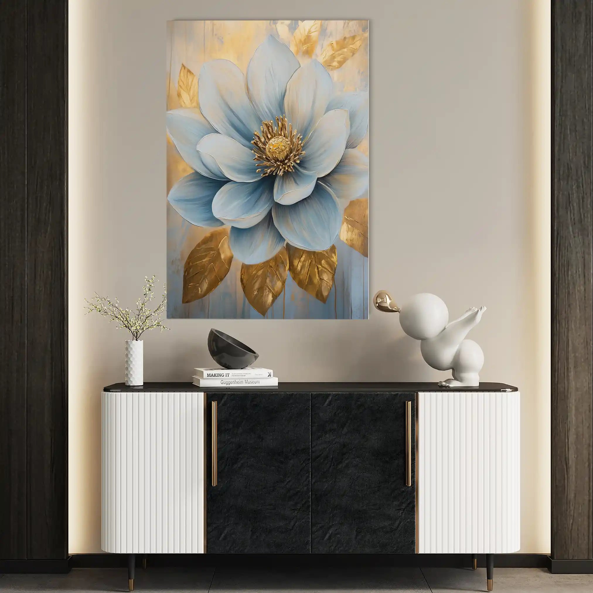 Floral 1485 Canvas Art 60 x 40 cm / Black