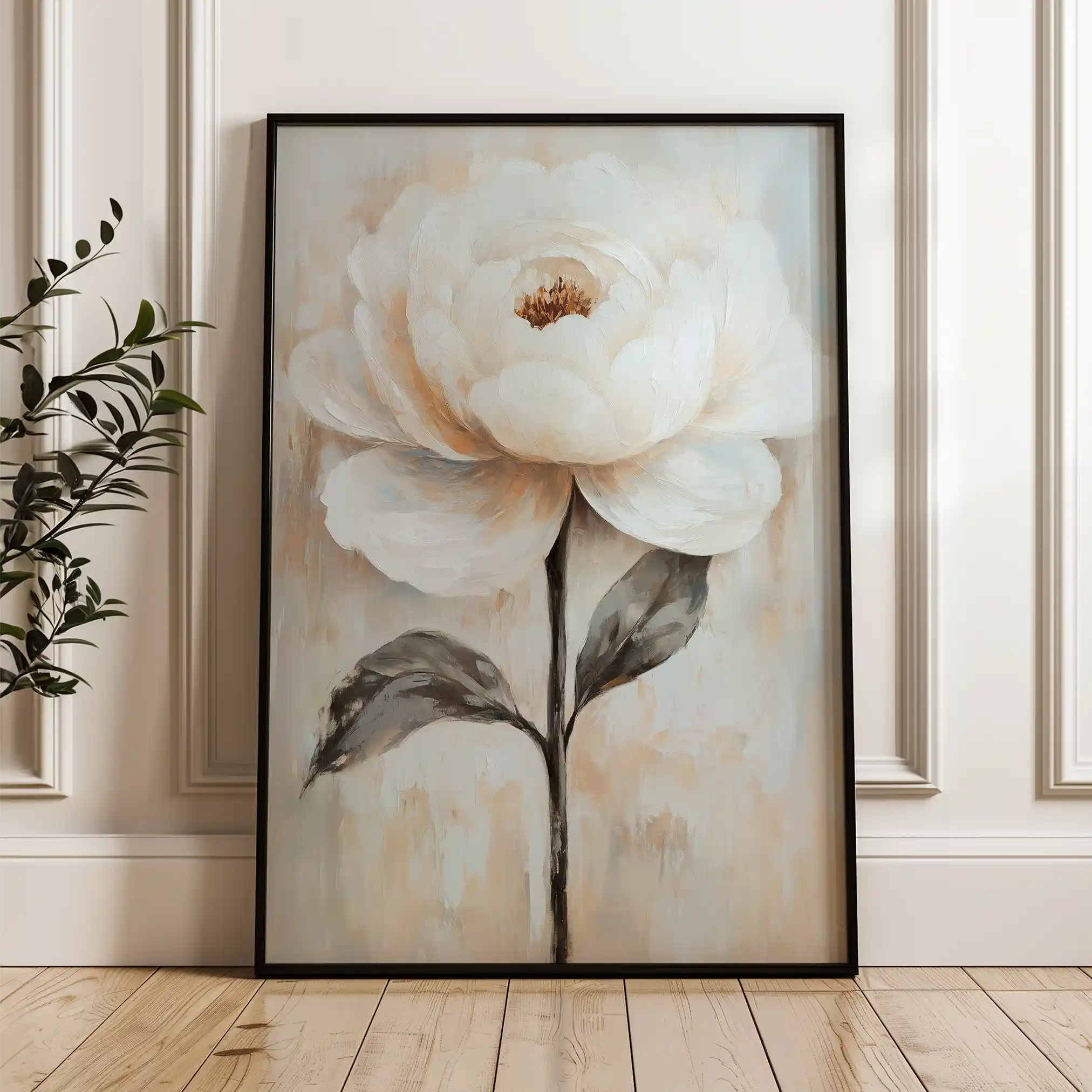 Floral 1486 Canvas Art 60 x 40 cm / Black