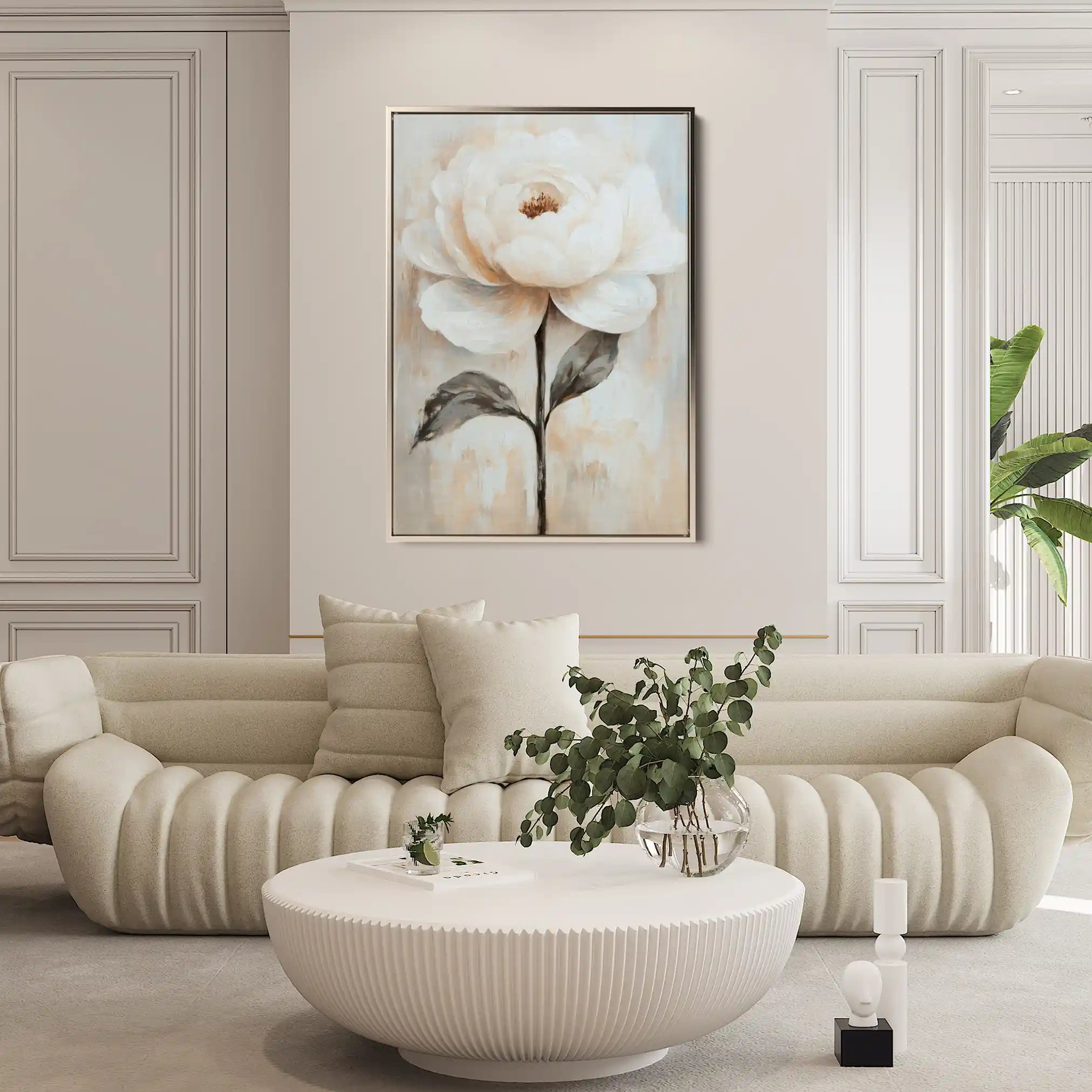 Floral 1486 Canvas Art 60 x 40 cm / Black