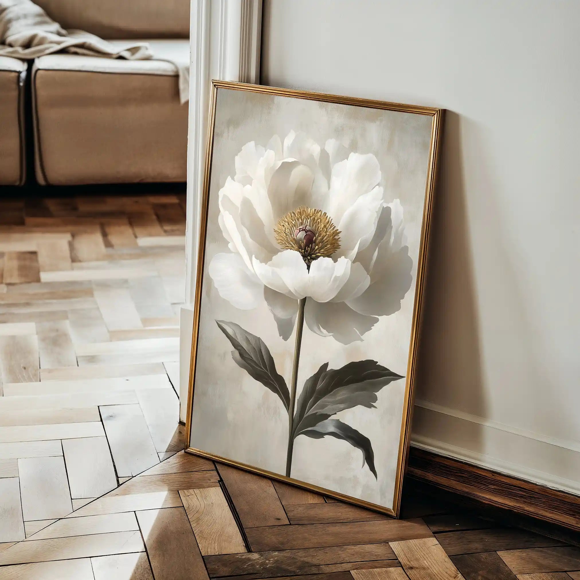 Floral 1487 Canvas Art 60 x 40 cm / Black