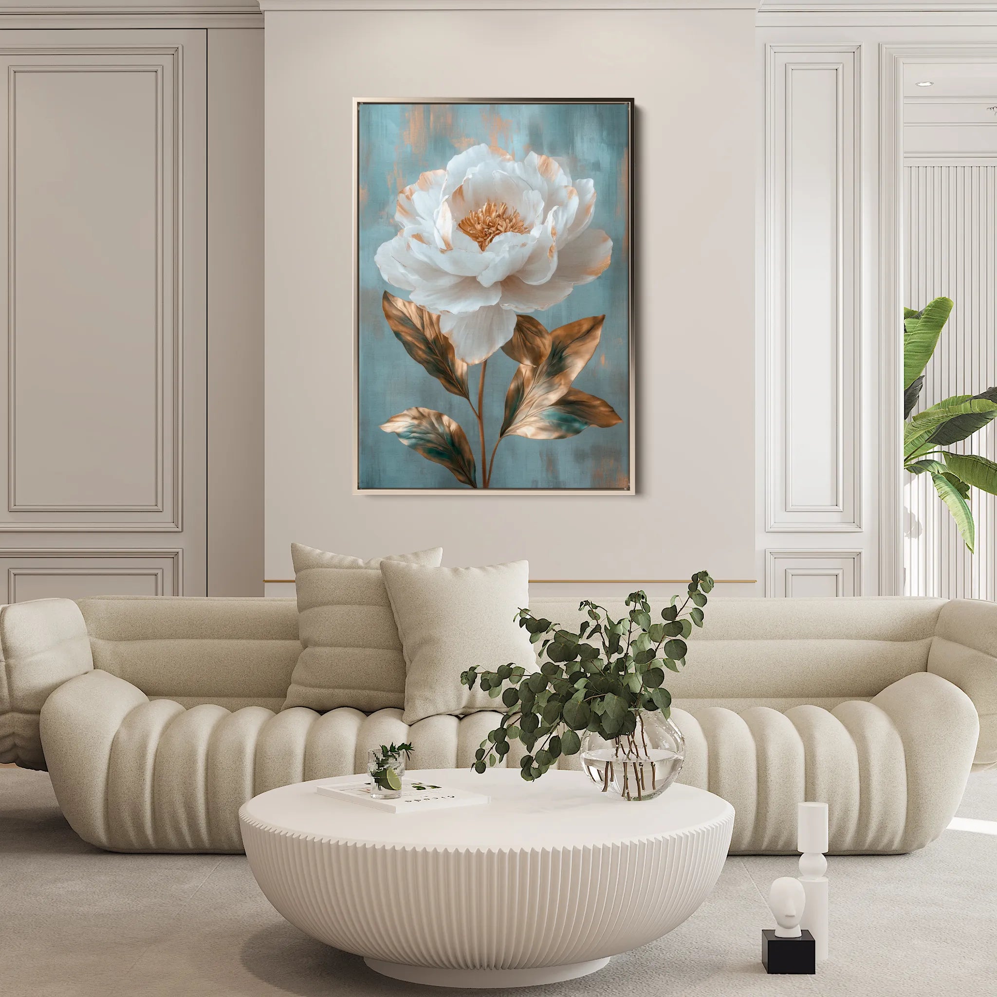 Floral 1488 Canvas Art 18" x 24" / 45 x 60 cm / Black