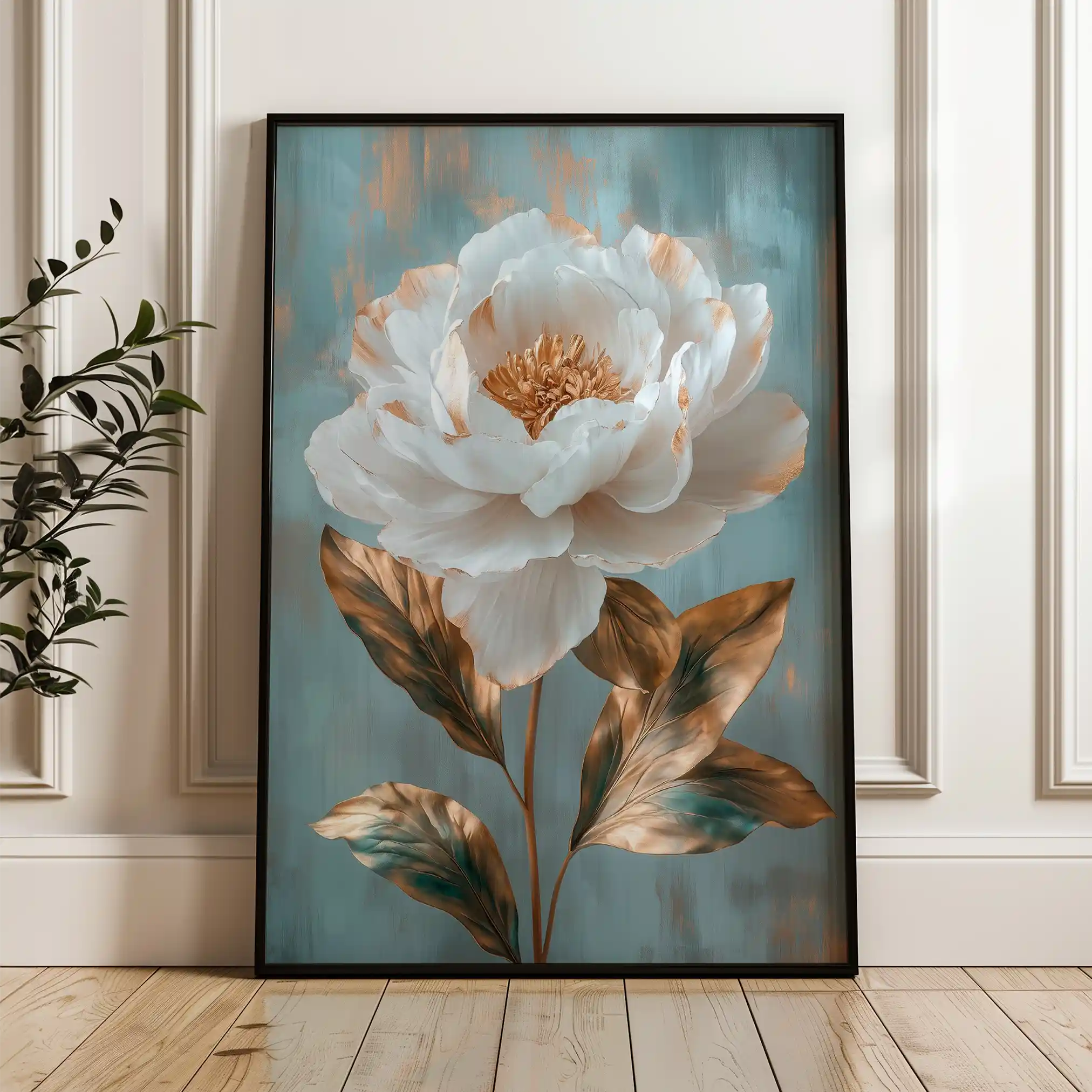 Floral 1488 Canvas Art 60 x 40 cm / Black