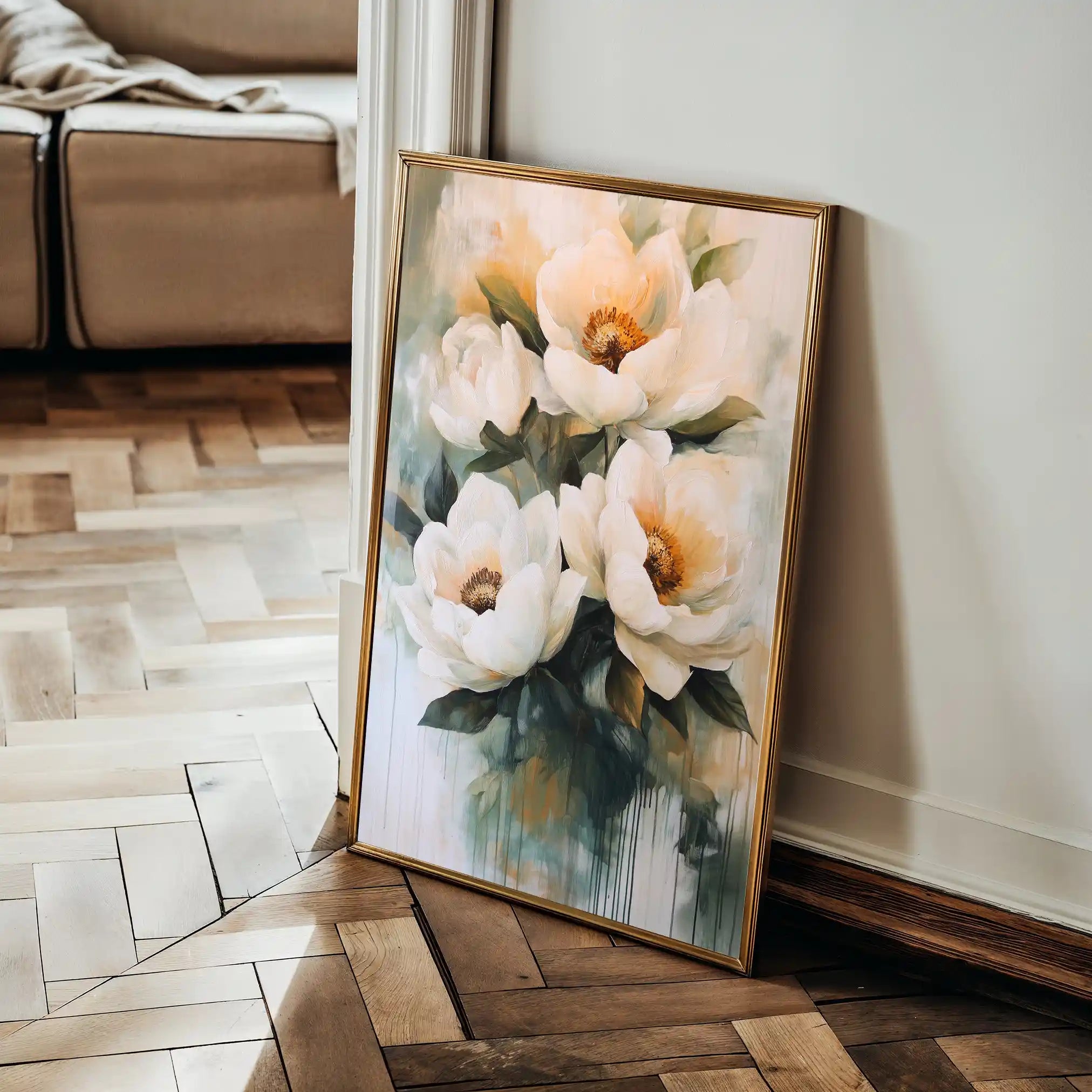 Floral 1489 Canvas Art 60 x 40 cm / Black