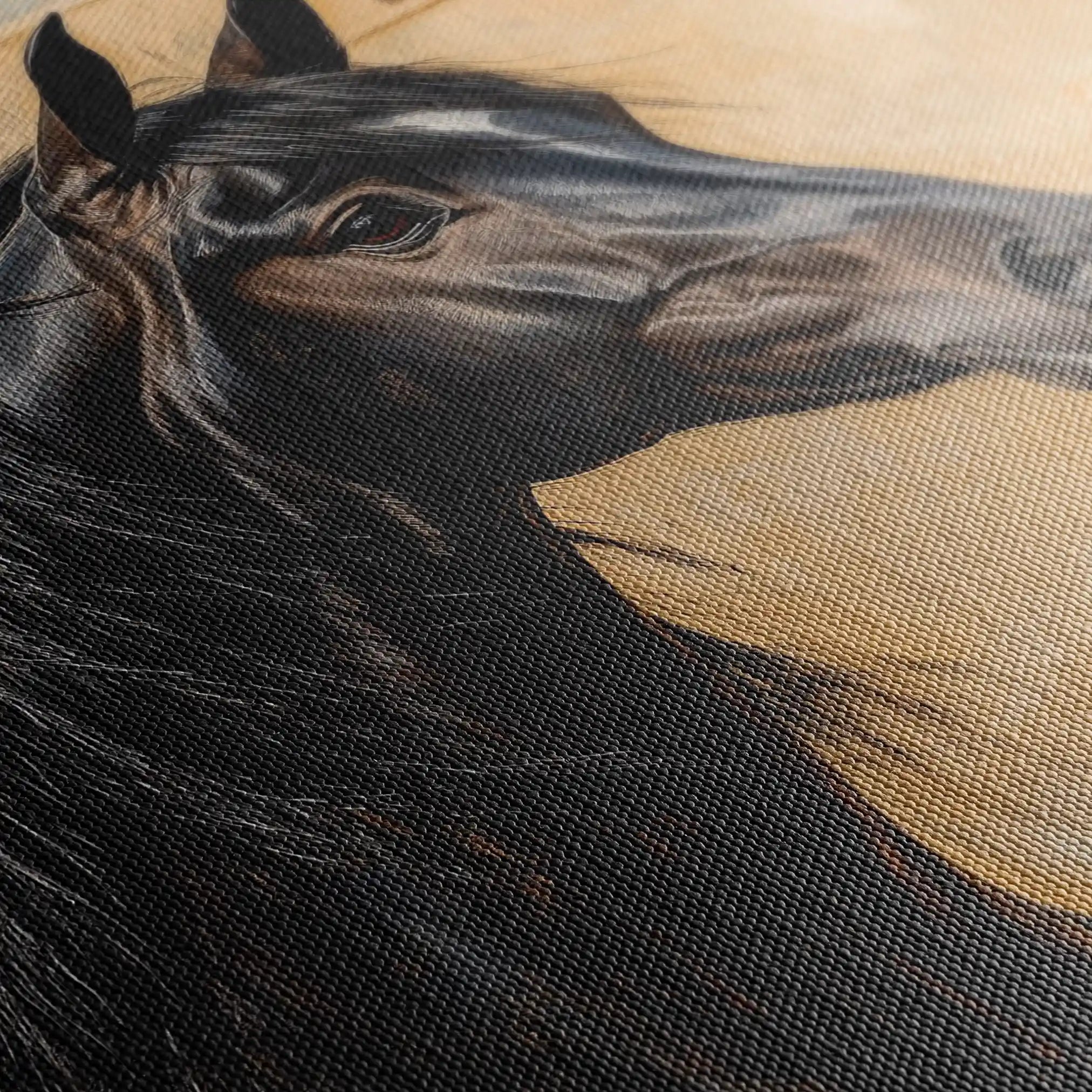 Horses 149 Canvas Art 60 x 40 cm / Black