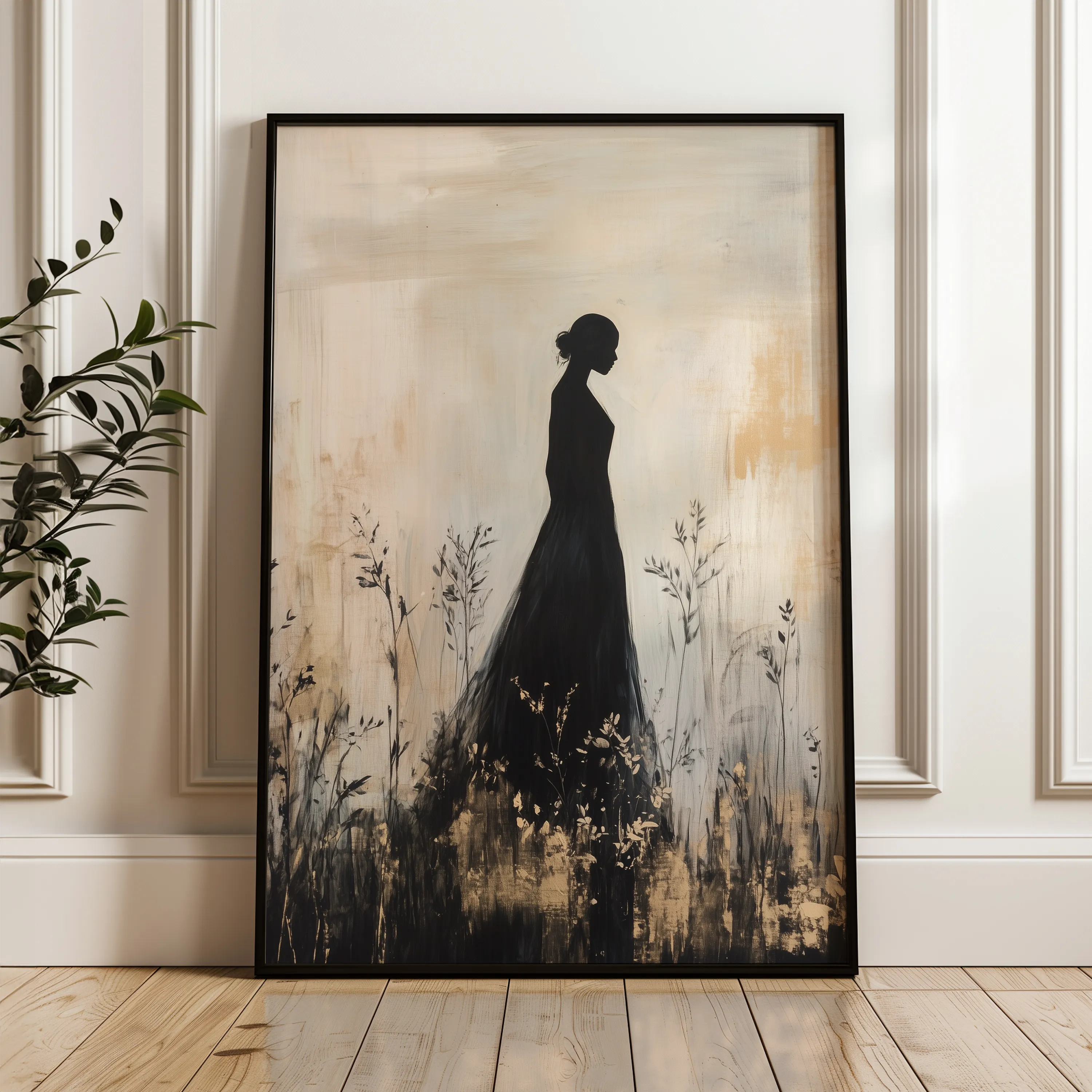 Portrait 149 Canvas Art 18" x 24" / 45 x 60 cm / Black