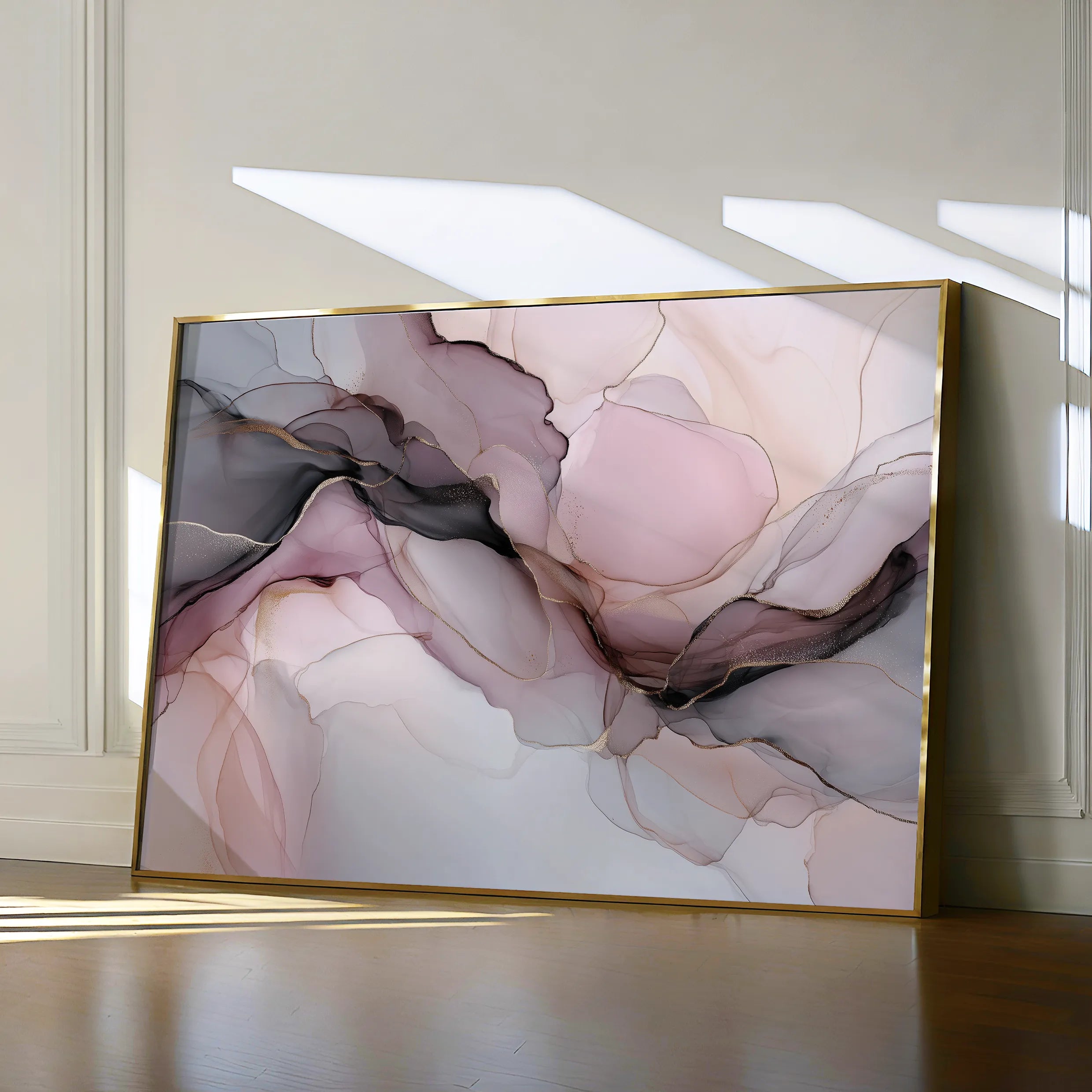 Abstract 1490 Canvas Art 18" x 24" / 45 x 60 cm / Black