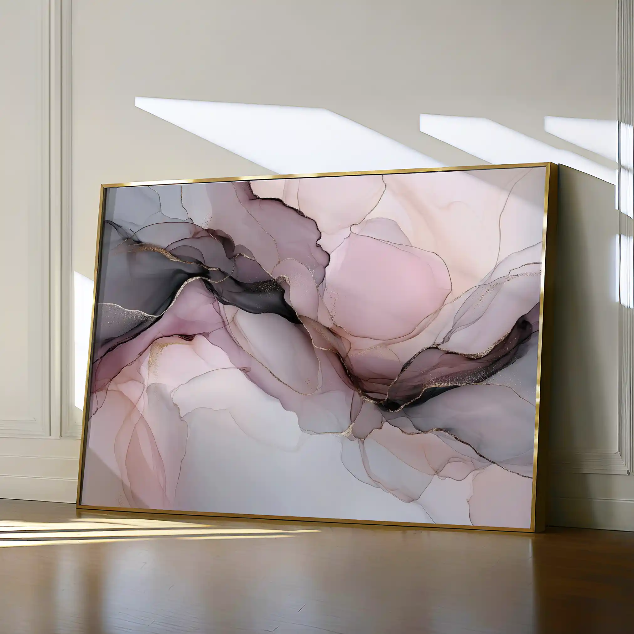 Abstract 1490 Canvas Art 60 x 40 cm / Black