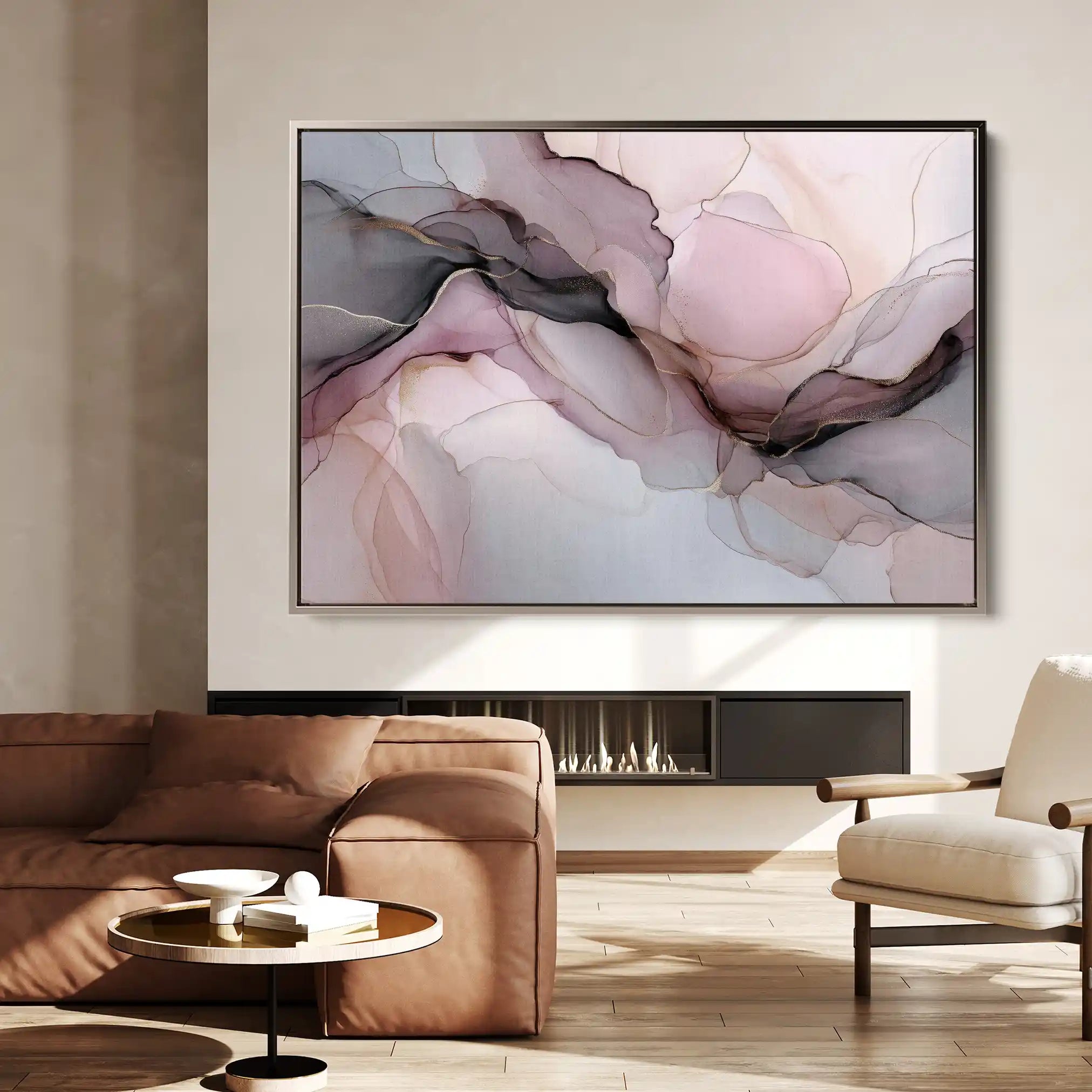 Abstract 1490 Canvas Art 60 x 40 cm / Black