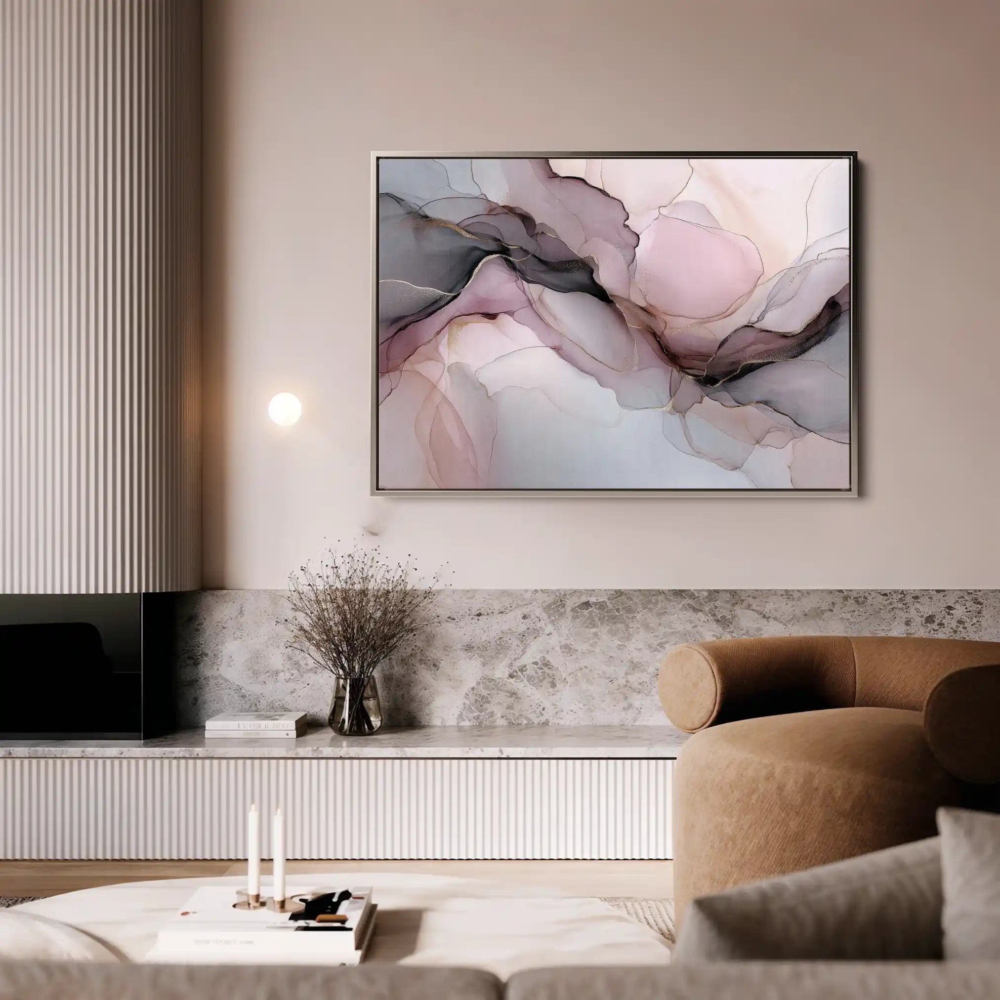 Abstract 1490 Canvas Art 60 x 40 cm / Black