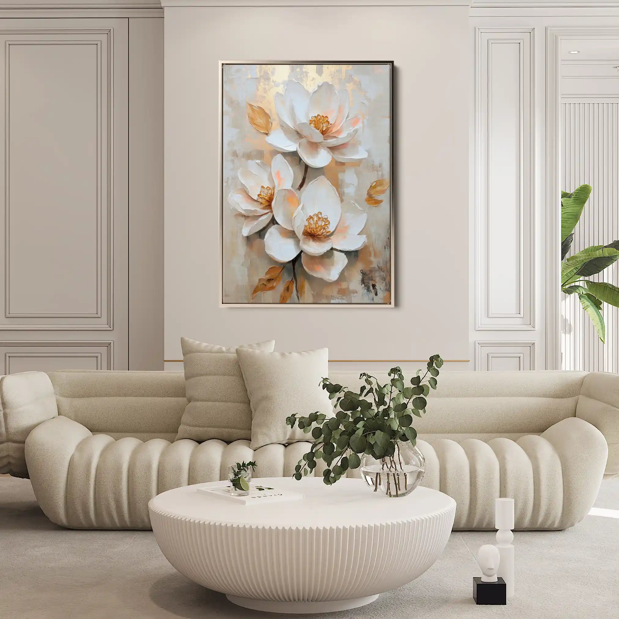 Floral 1491 Canvas Art 60 x 40 cm / Black