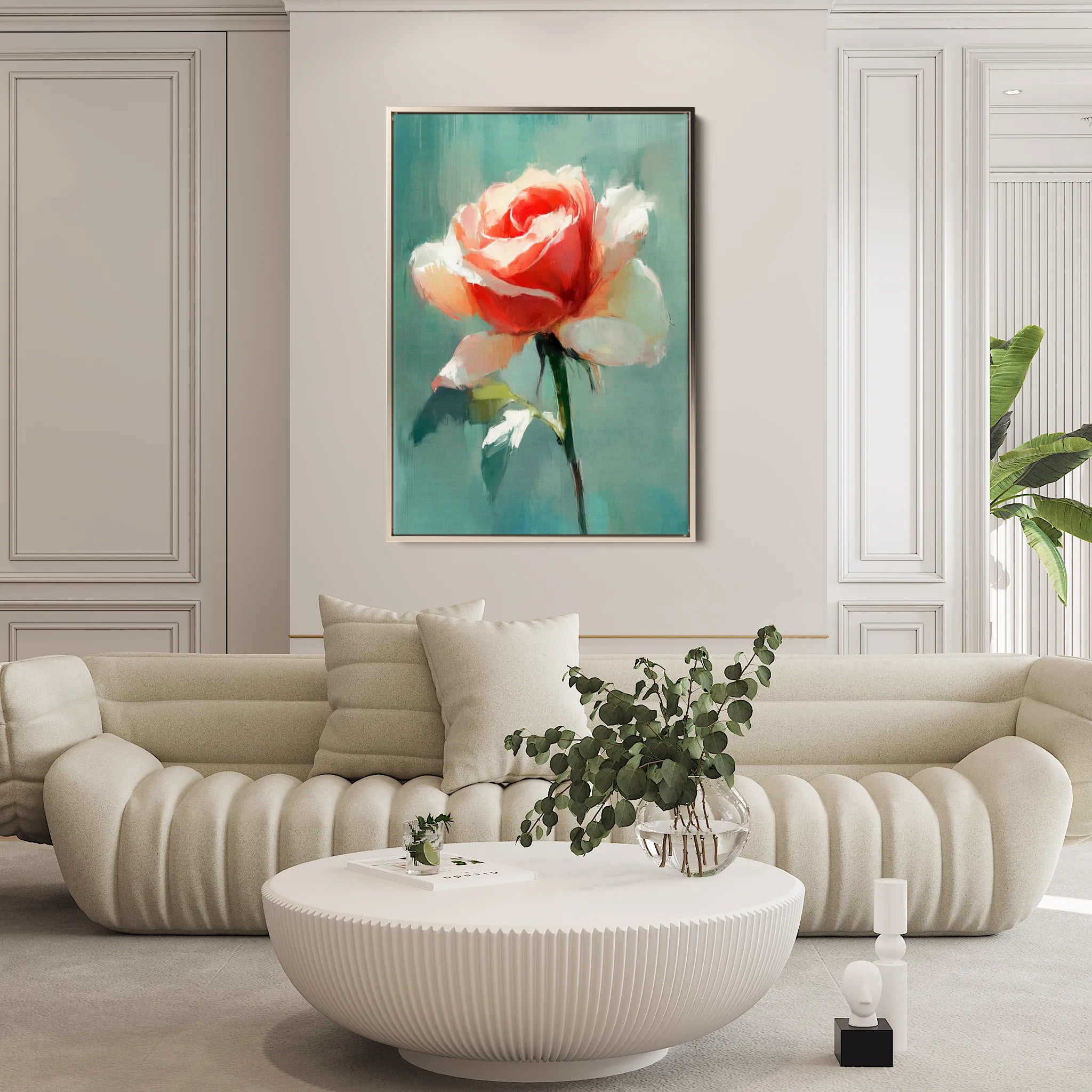 Floral 1493 Canvas Art 18" x 24" / 45 x 60 cm / Black
