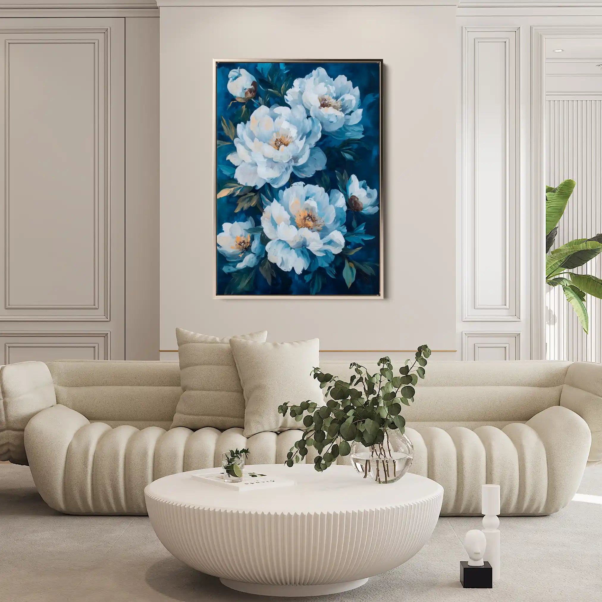 Floral 1494 Canvas Art 60 x 40 cm / Black