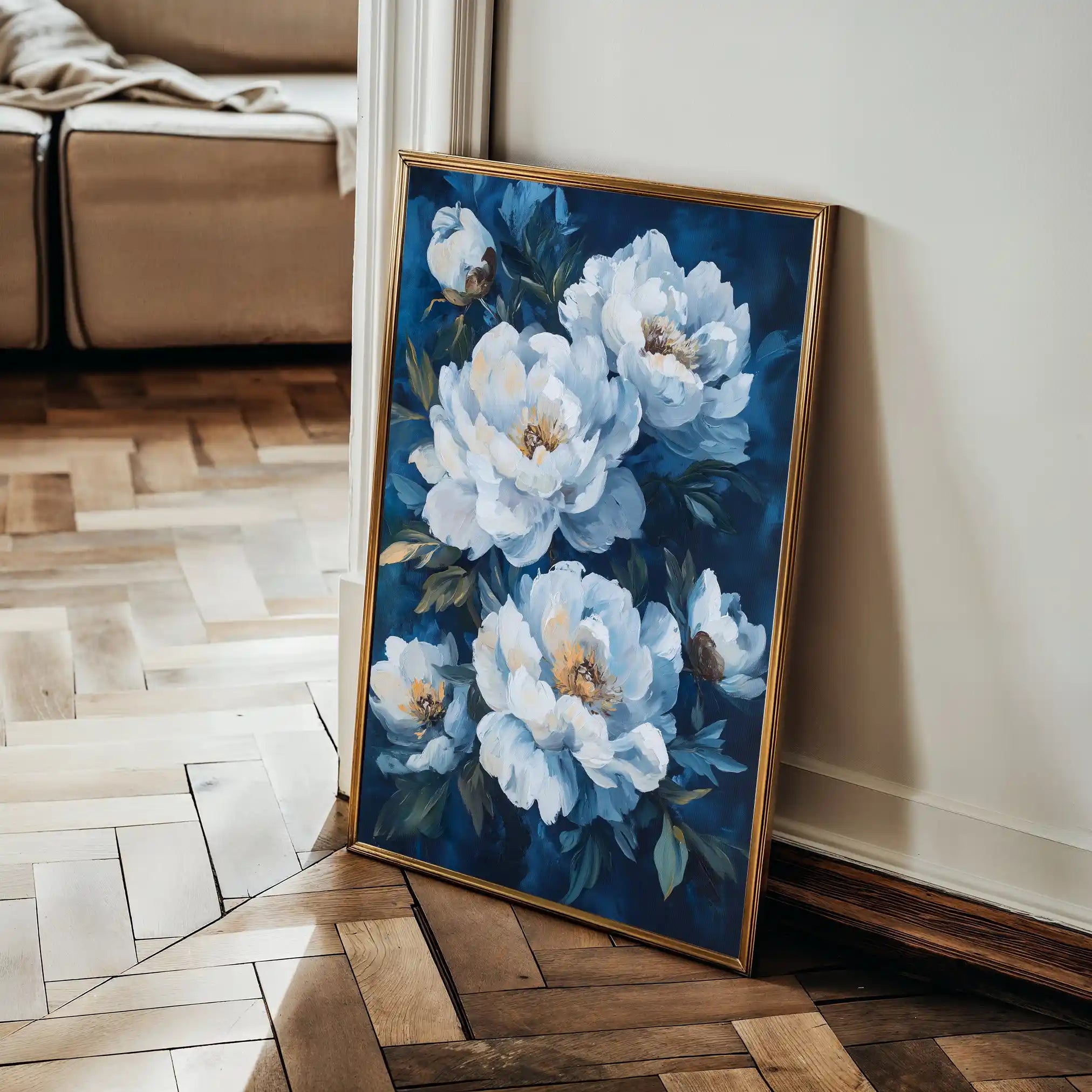 Floral 1494 Canvas Art 60 x 40 cm / Black
