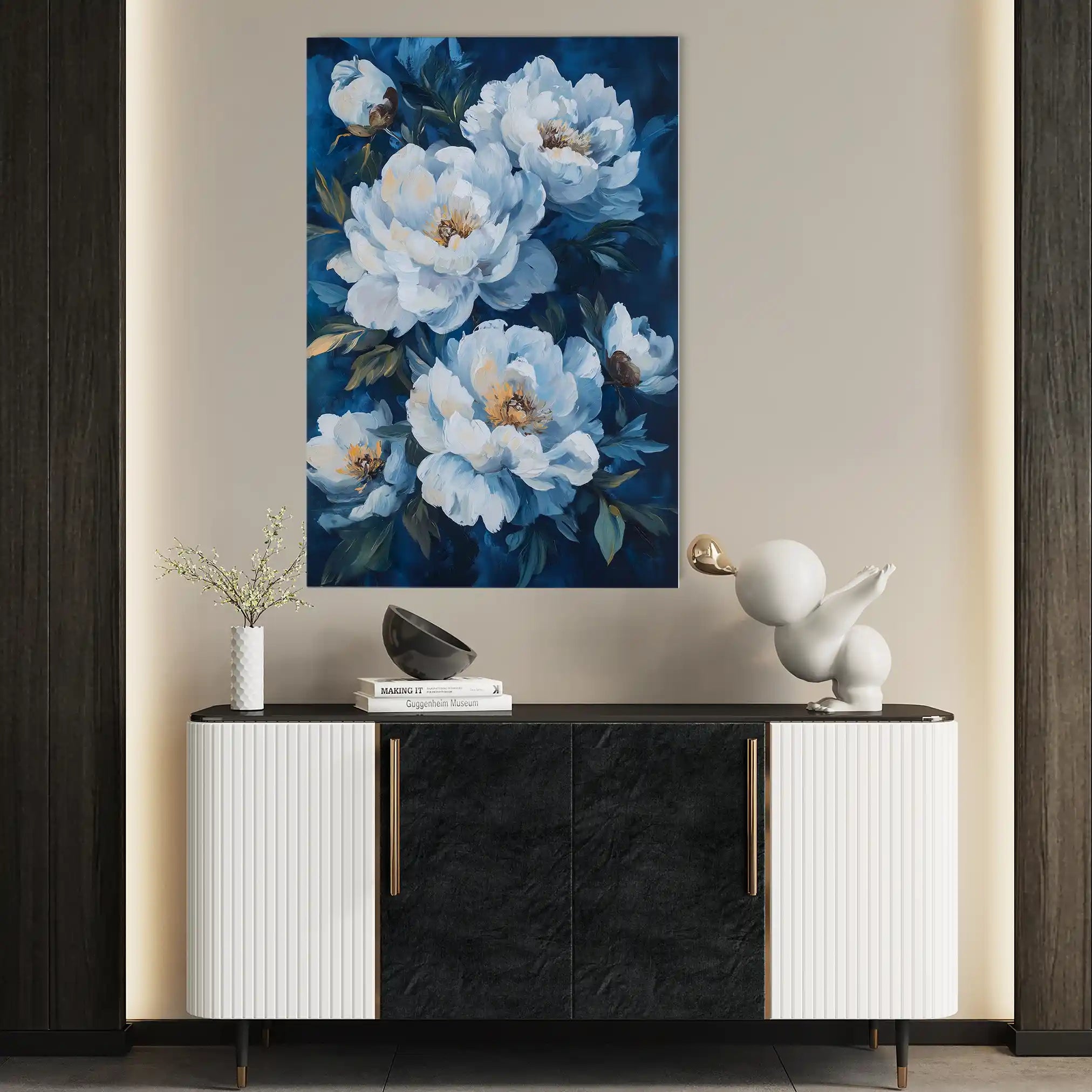 Floral 1494 Canvas Art 60 x 40 cm / Black