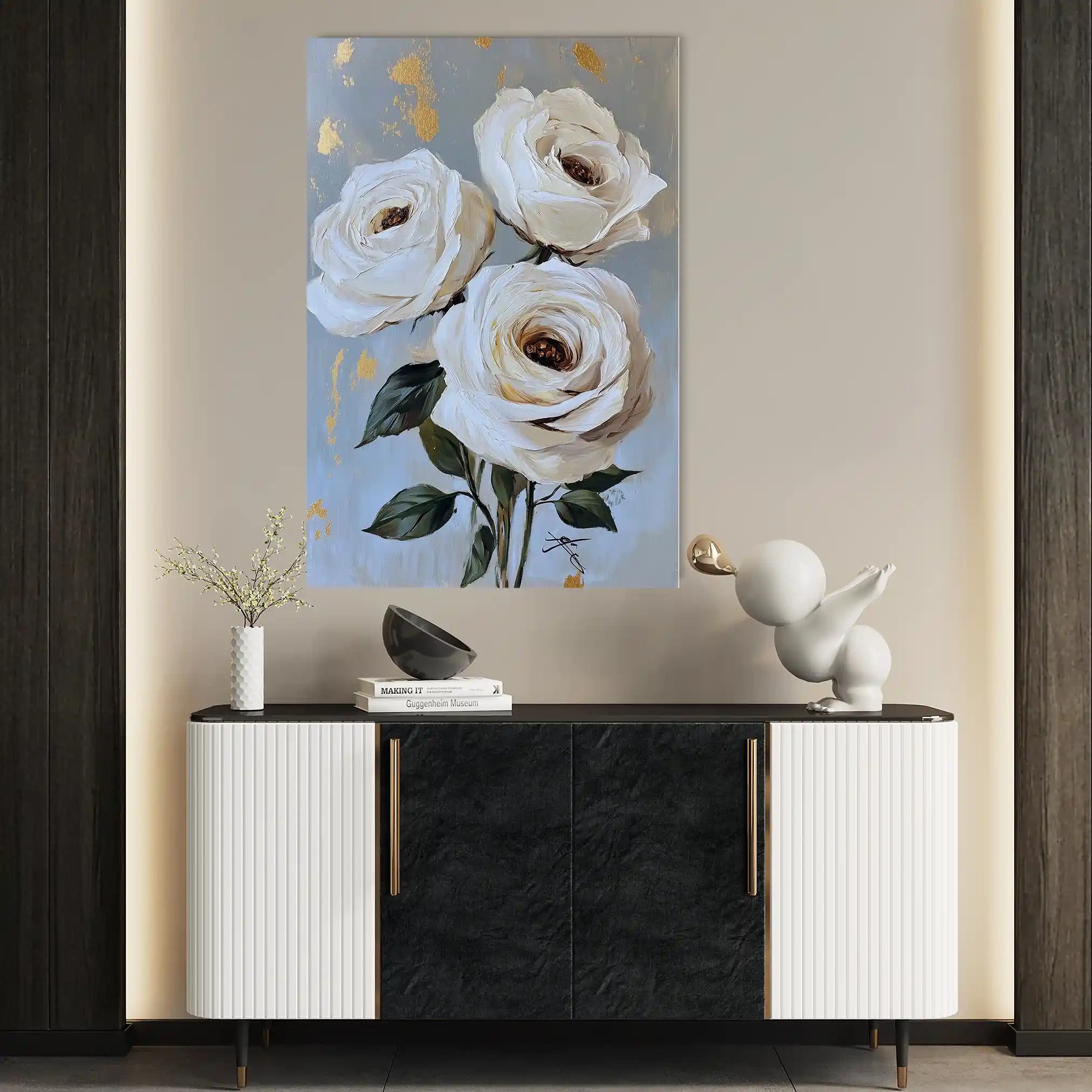 Floral 1495 Canvas Art 60 x 40 cm / Black