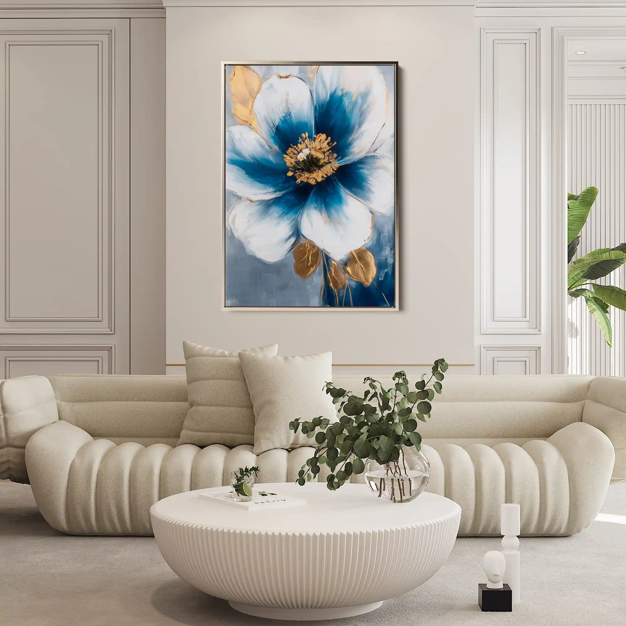 Floral 1497 Canvas Art 60 x 40 cm / Black