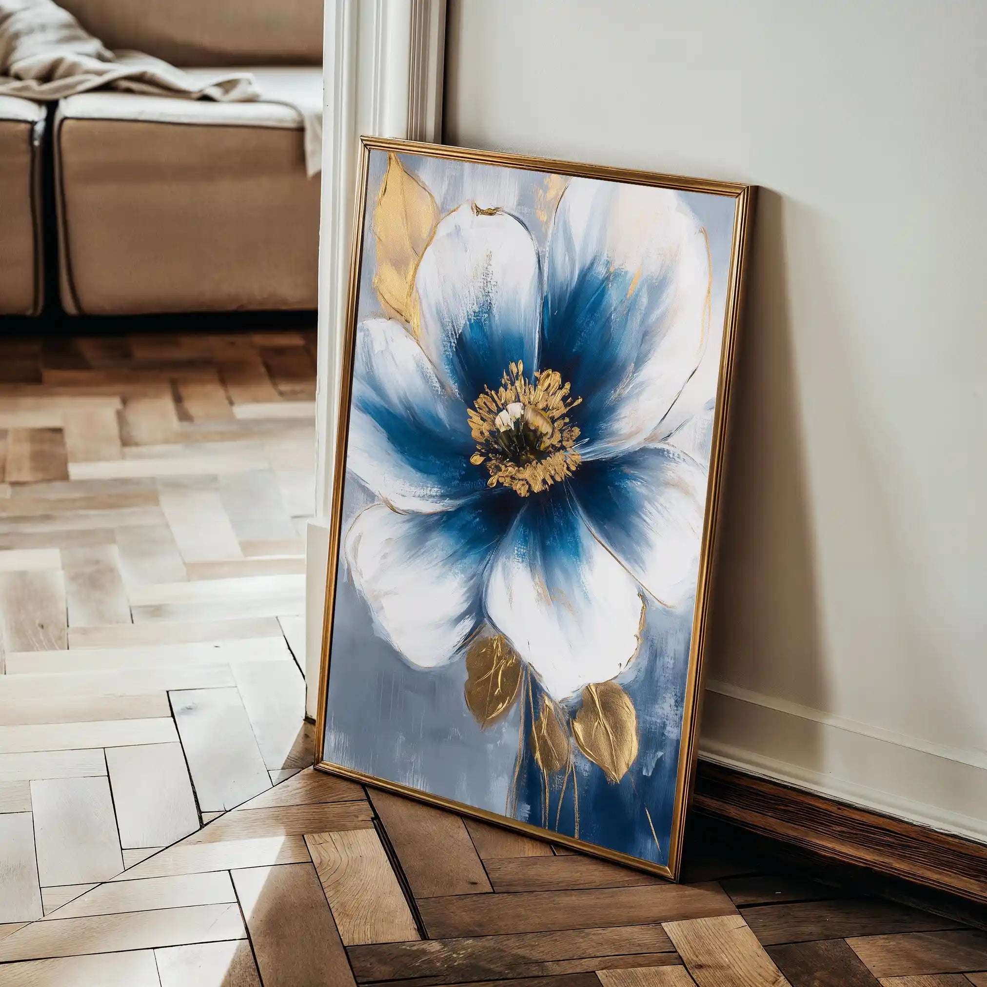Floral 1497 Canvas Art 60 x 40 cm / Black