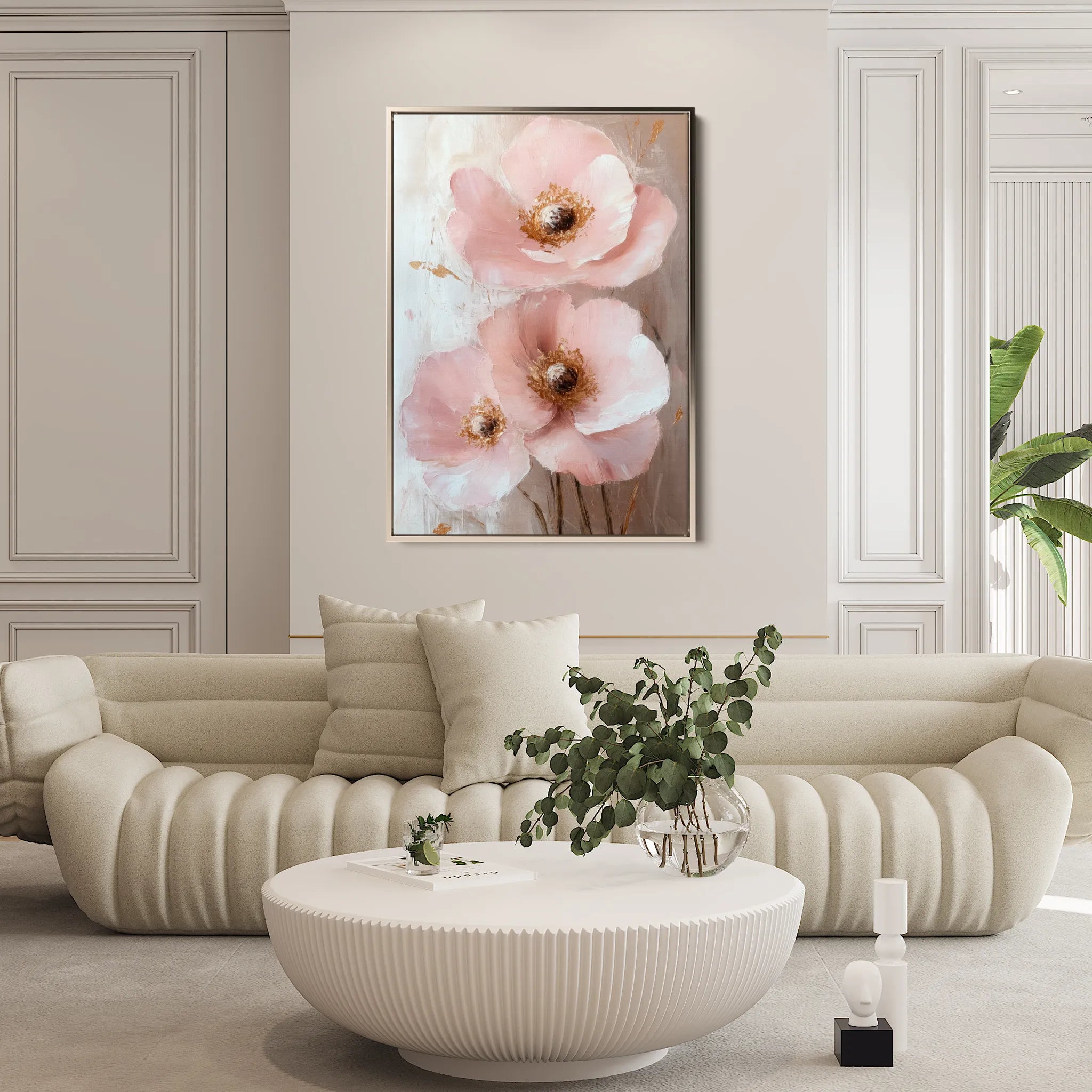 Floral 1499 Canvas Art 18" x 24" / 45 x 60 cm / Black