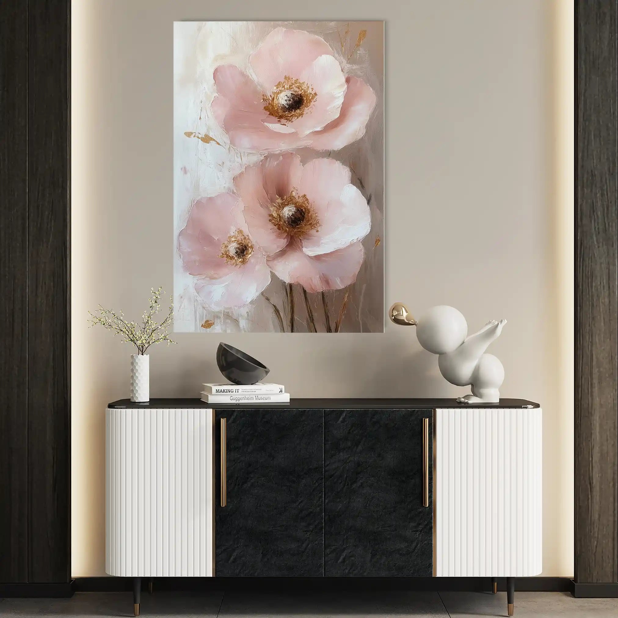 Floral 1499 Canvas Art 60 x 40 cm / Black