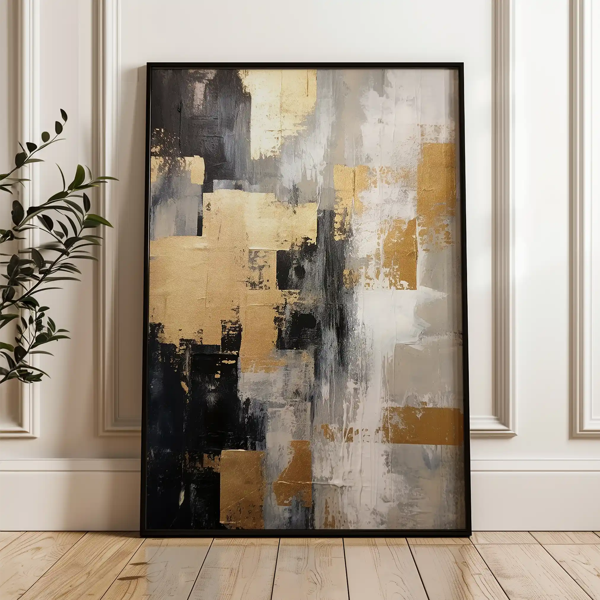Abstract 150 Canvas Art 18" x 24" / 45 x 60 cm / Black