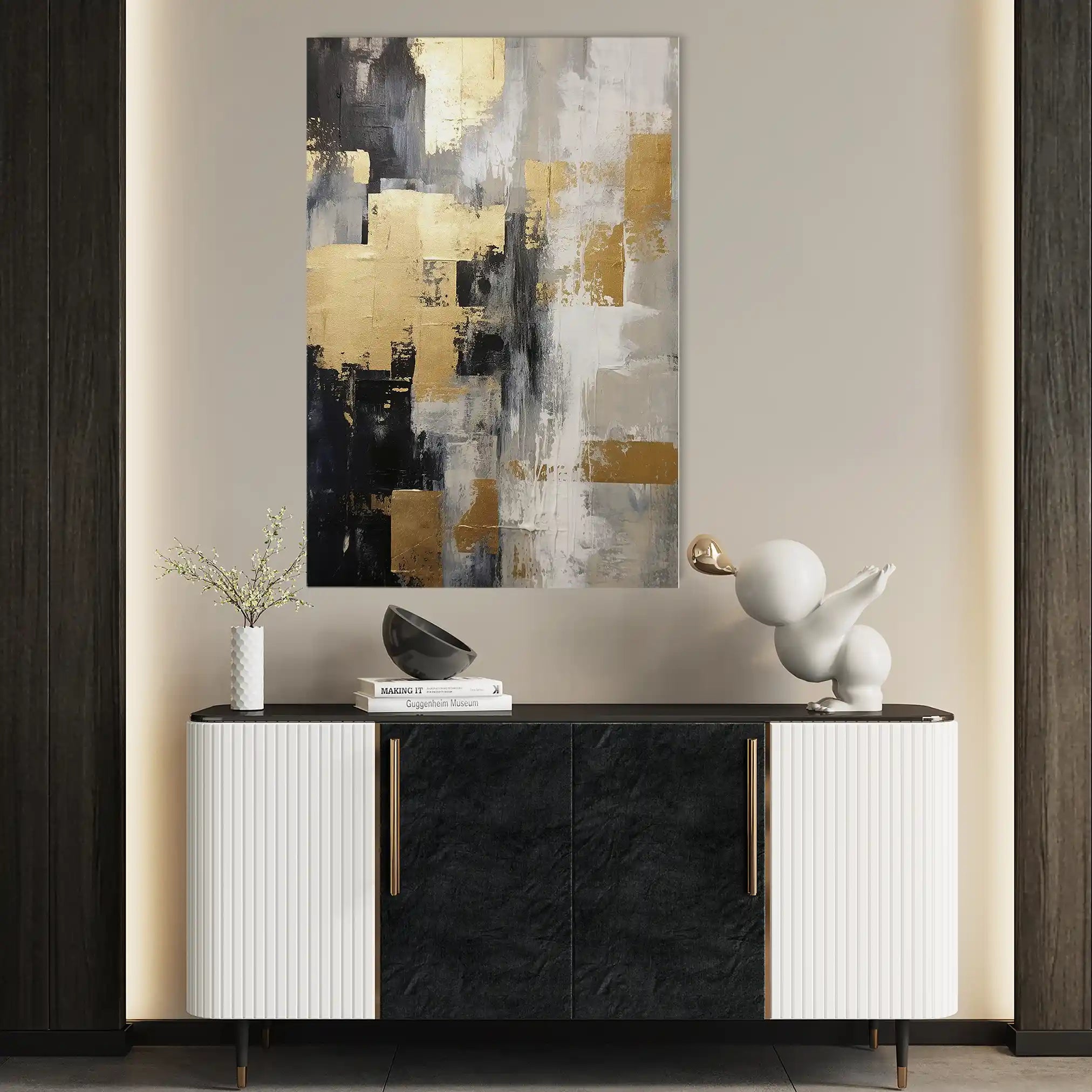 Abstract 150 Canvas Art 60 x 40 cm / Black